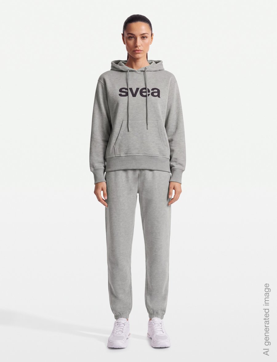 Svea - SWCowen Hoodie - kapuutsiga pusad - medium grey melange - 0
