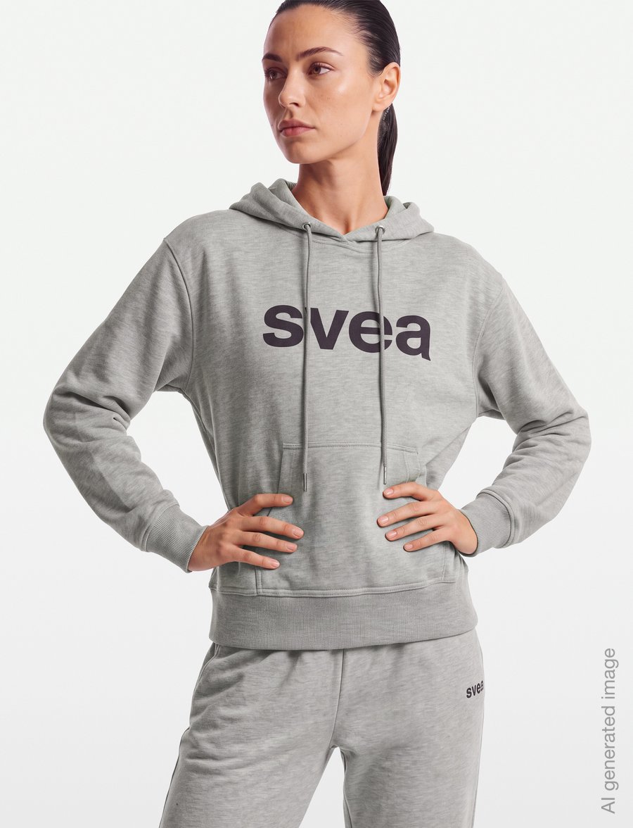 Svea - SWCowen Hoodie - kapuutsiga pusad - medium grey melange - 3