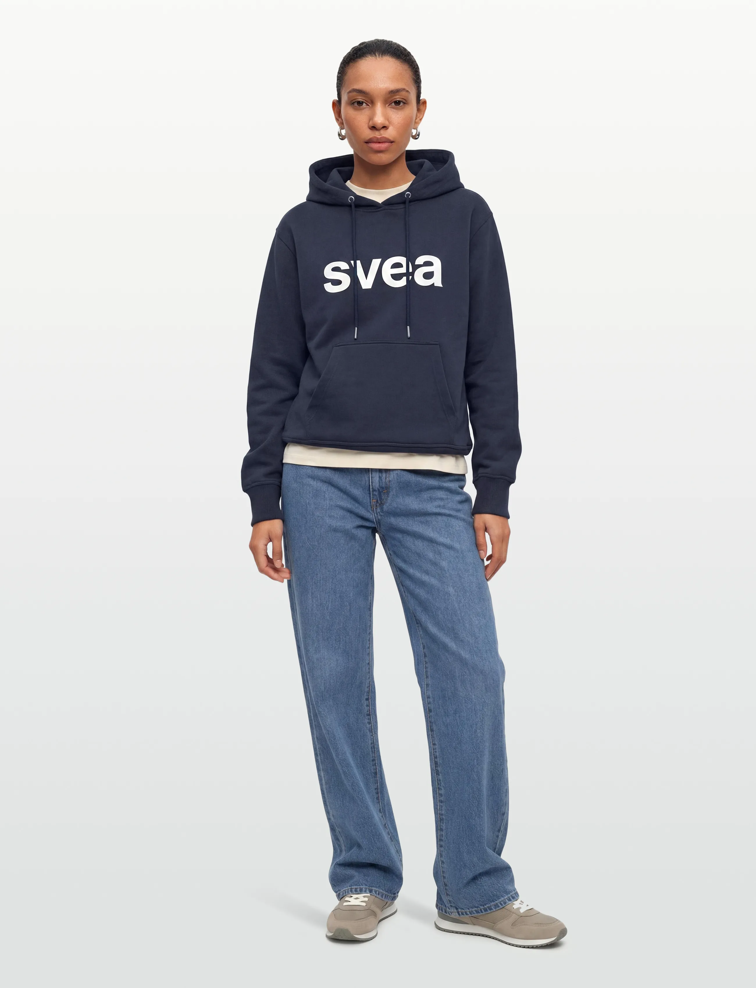 Svea - SWCowen Hoodie - sweatshirts & hættetrøjer - navy - 0