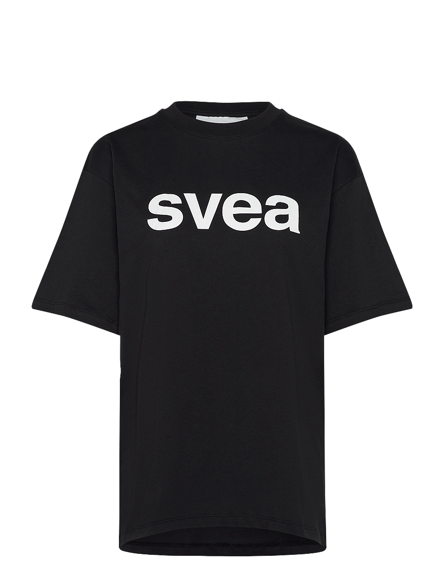 Svea - SWAustin Boxy Logo SS T-Shirt - t-shirts - black - 1