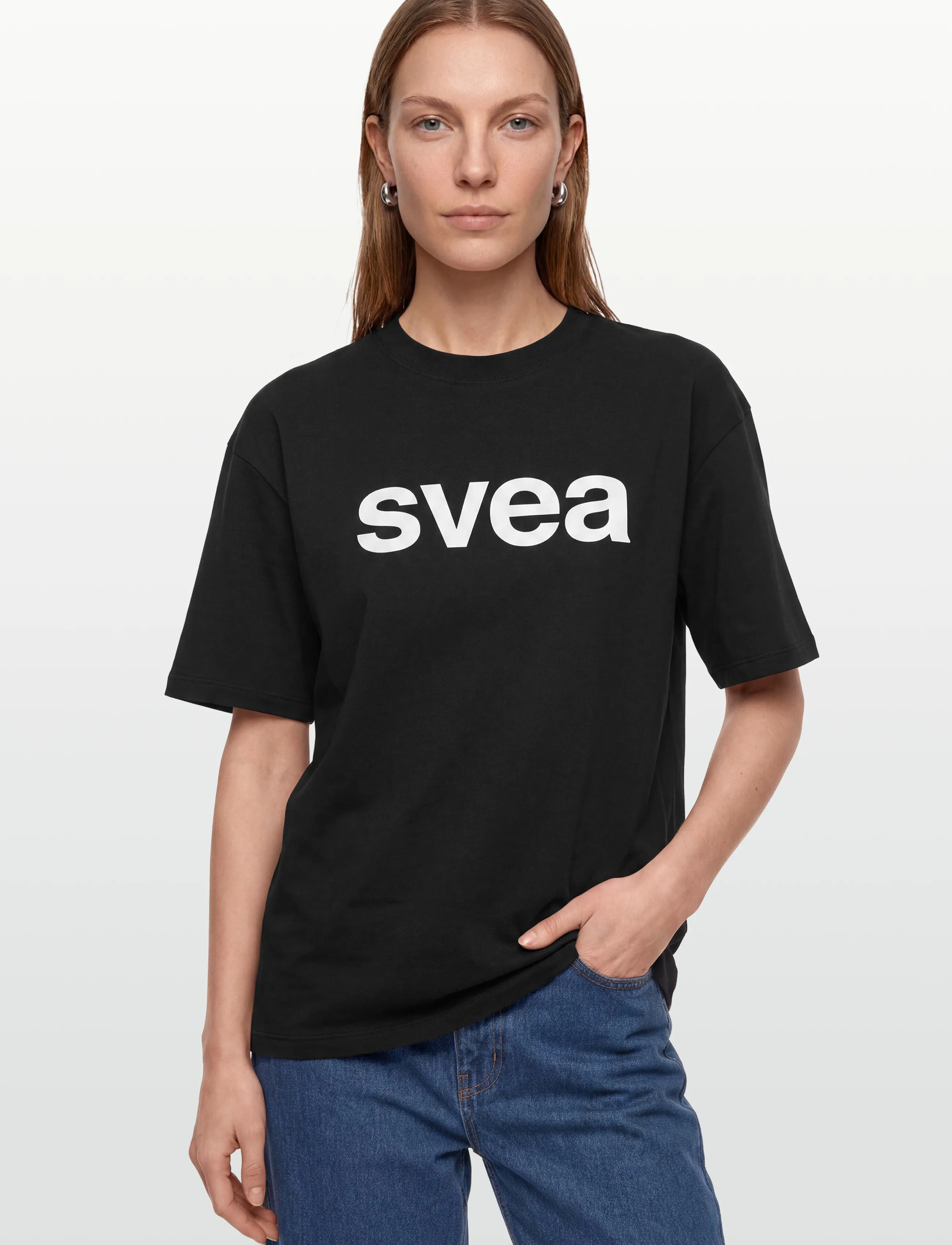 Svea - SWAustin Boxy Logo SS T-Shirt - t-shirts & tops - black - 3