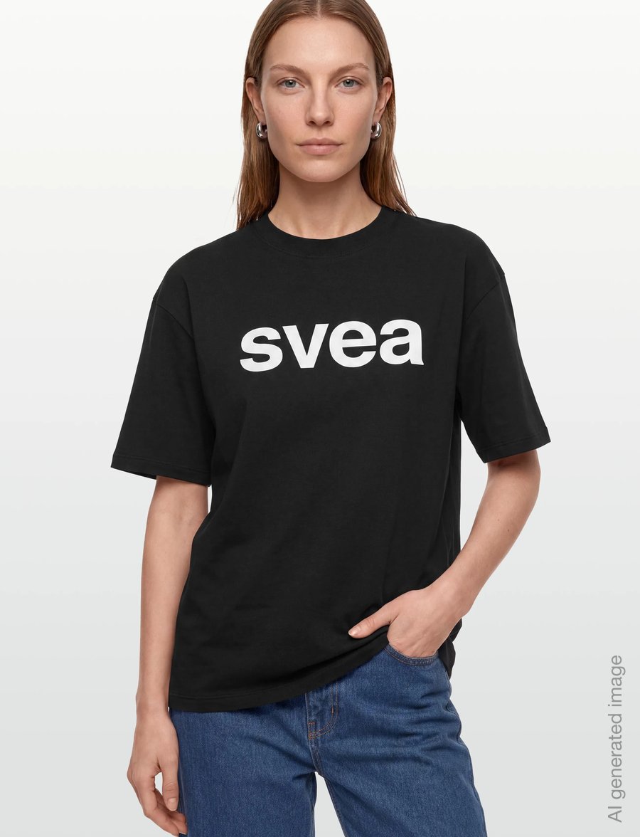 Svea - SWAustin Boxy Logo SS T-Shirt - t-shirts - black - 3