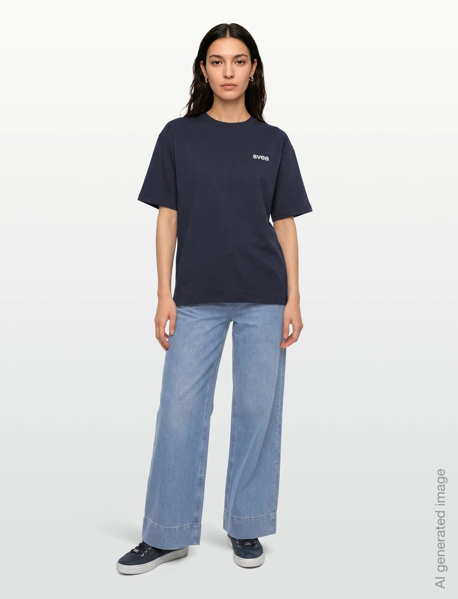 Svea - SWAustin Boxy SS T-Shirt - t-shirts - navy - 0