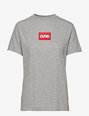 Svea - Everyday Square Logo Tee - t-shirts - grey melange - 0