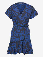 Wrap Dress - BLUE LEO