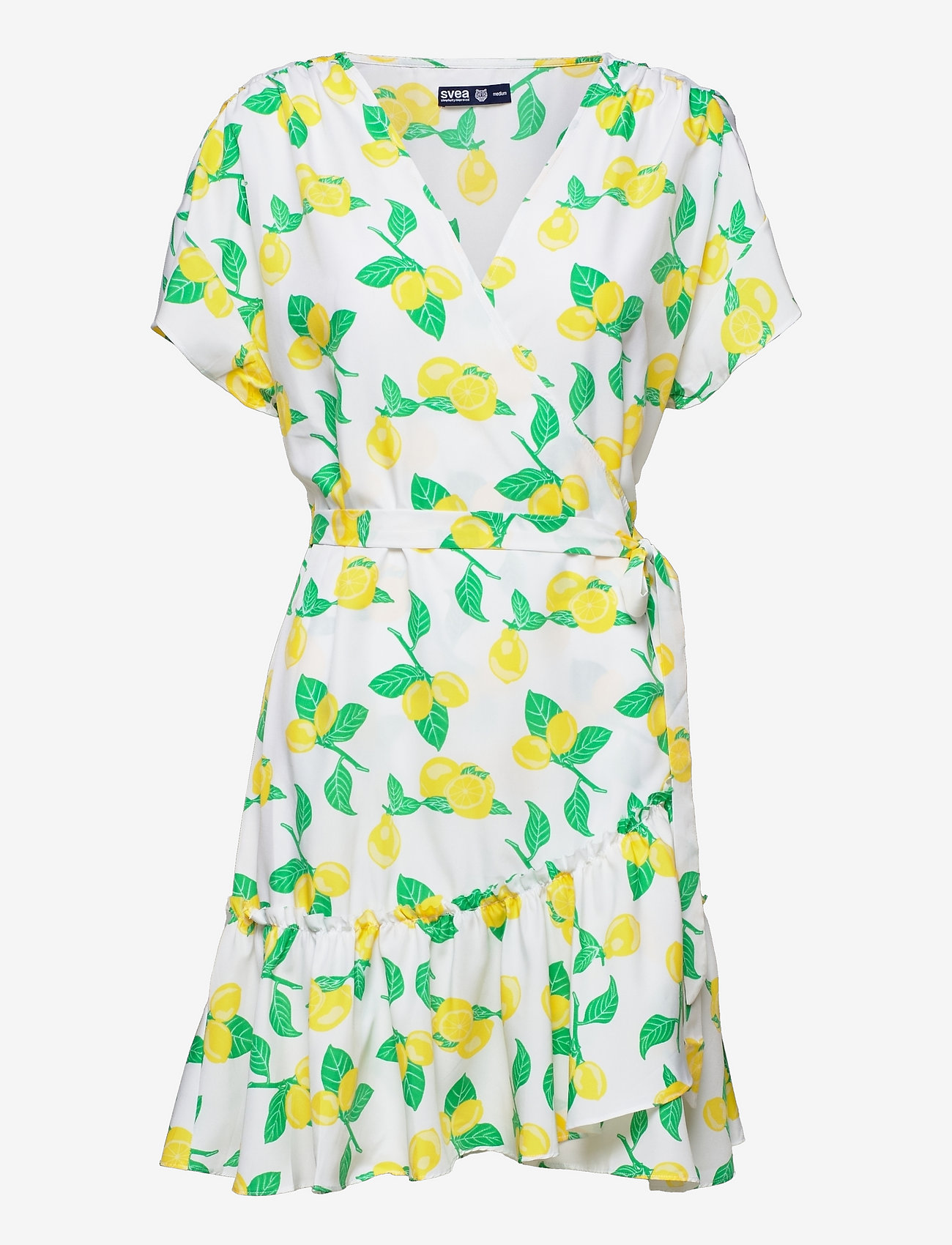Svea - Wrap Dress - white/lemon - 0