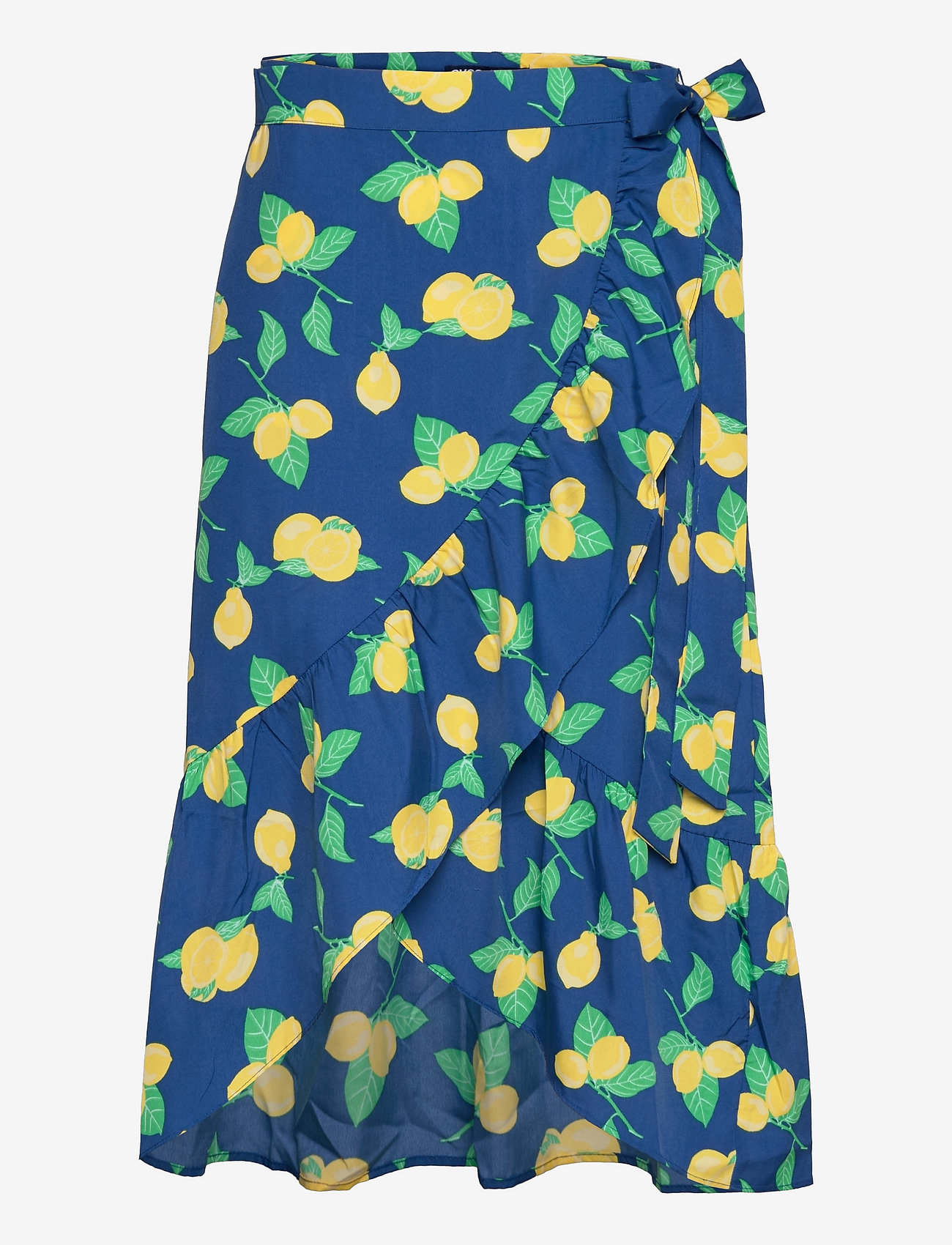 Svea - Wrap Skirt - vakarėlių drabužiai išparduotuvių kainomis - blue dark/lemon - 0