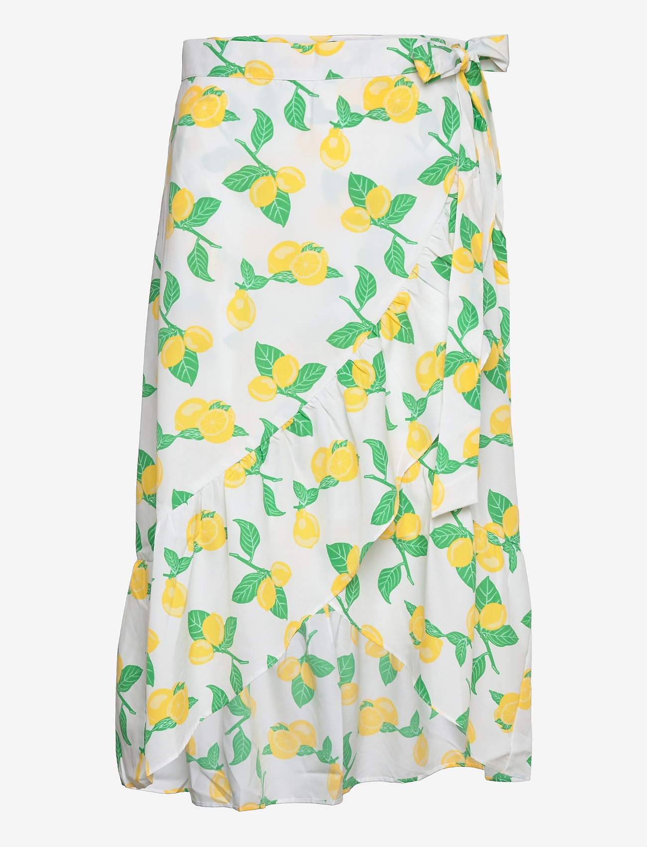 Svea - Wrap Skirt - vakarėlių drabužiai išparduotuvių kainomis - white/lemon - 0