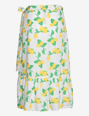 Svea - Wrap Skirt - party wear at outlet prices - white/lemon - 1