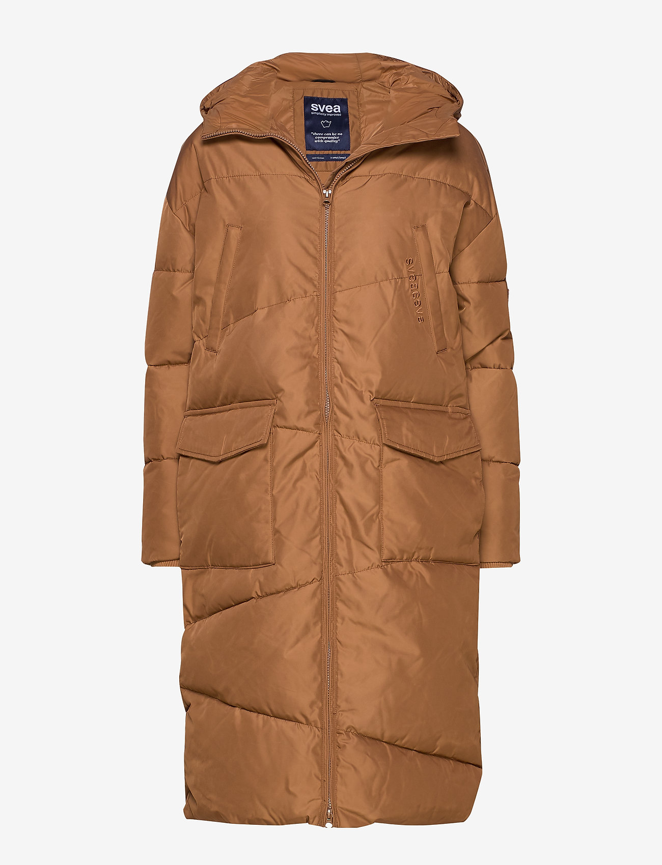 Svea - Big Front Pocket Long Jacket - beige - 0