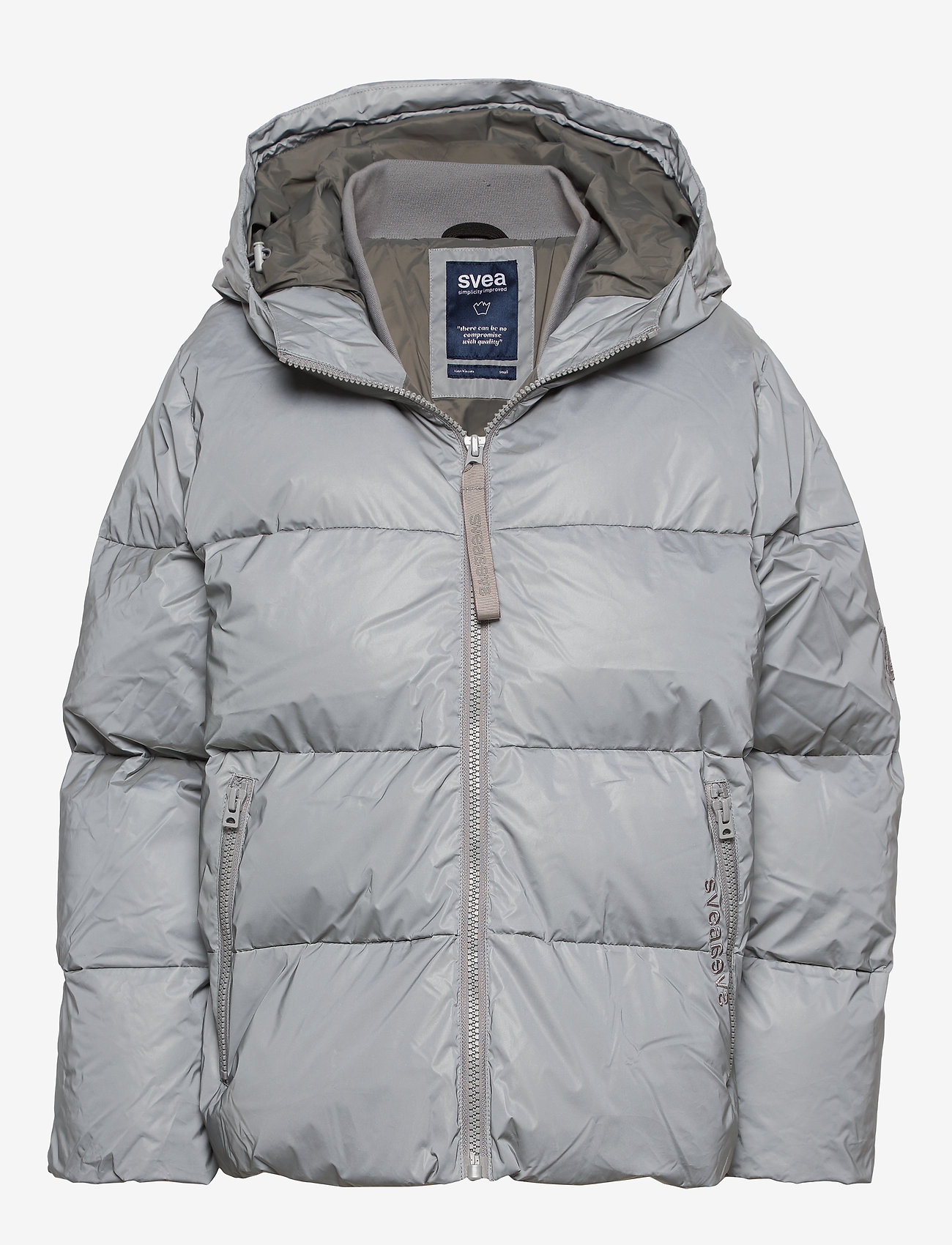 Short Padded Hood Jacket - SILVER