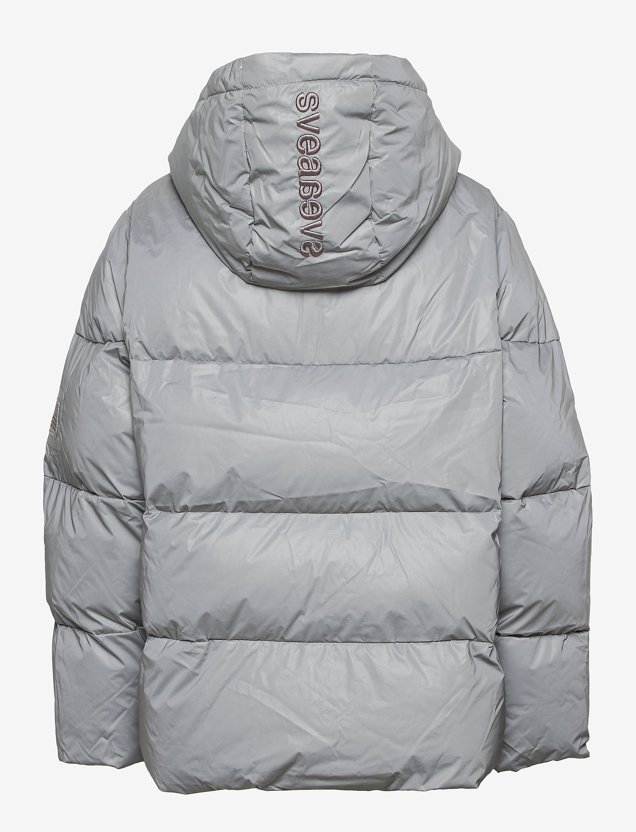 Svea - Short Padded Hood Jacket - silver - 2