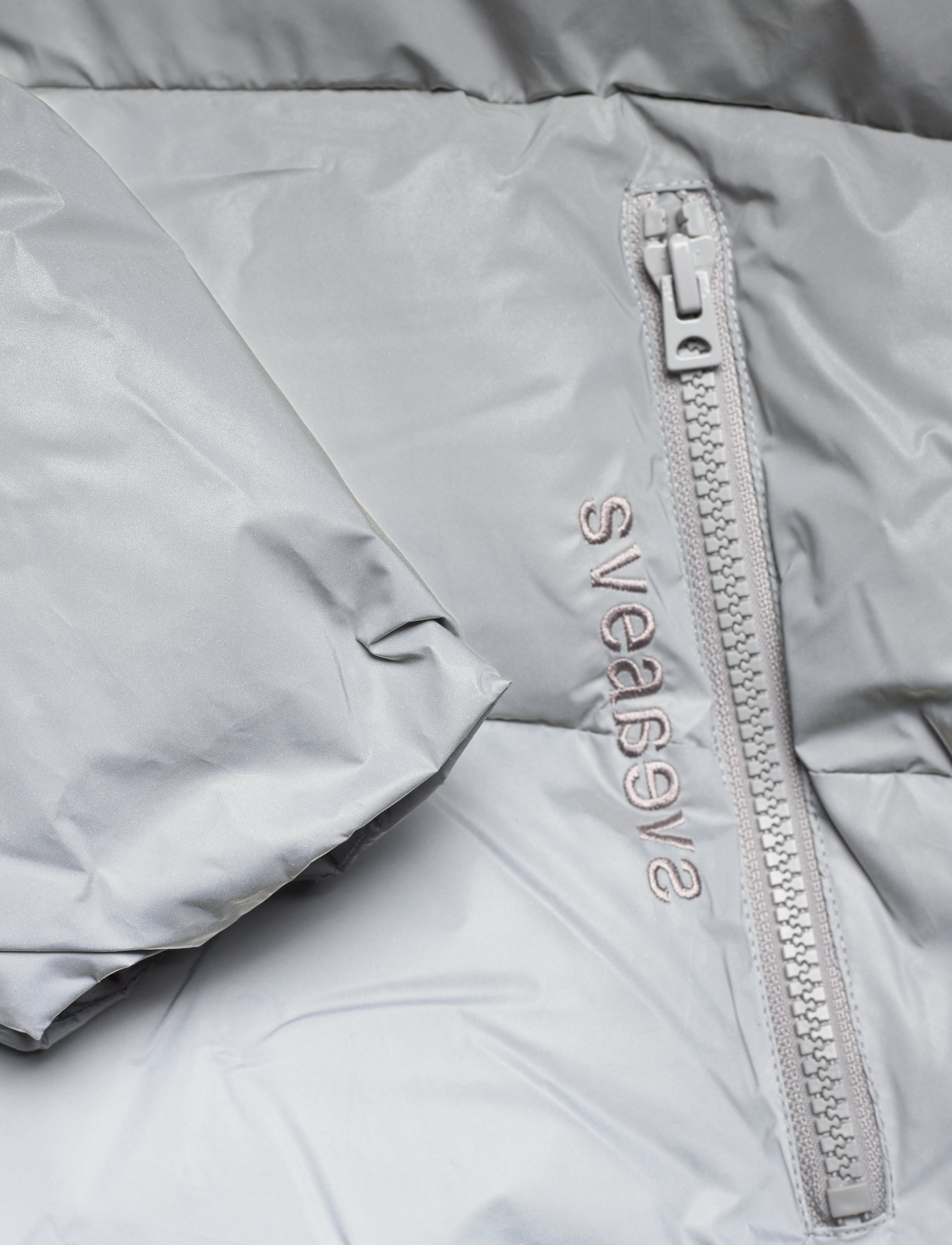 Svea - Short Padded Hood Jacket - silver - 5