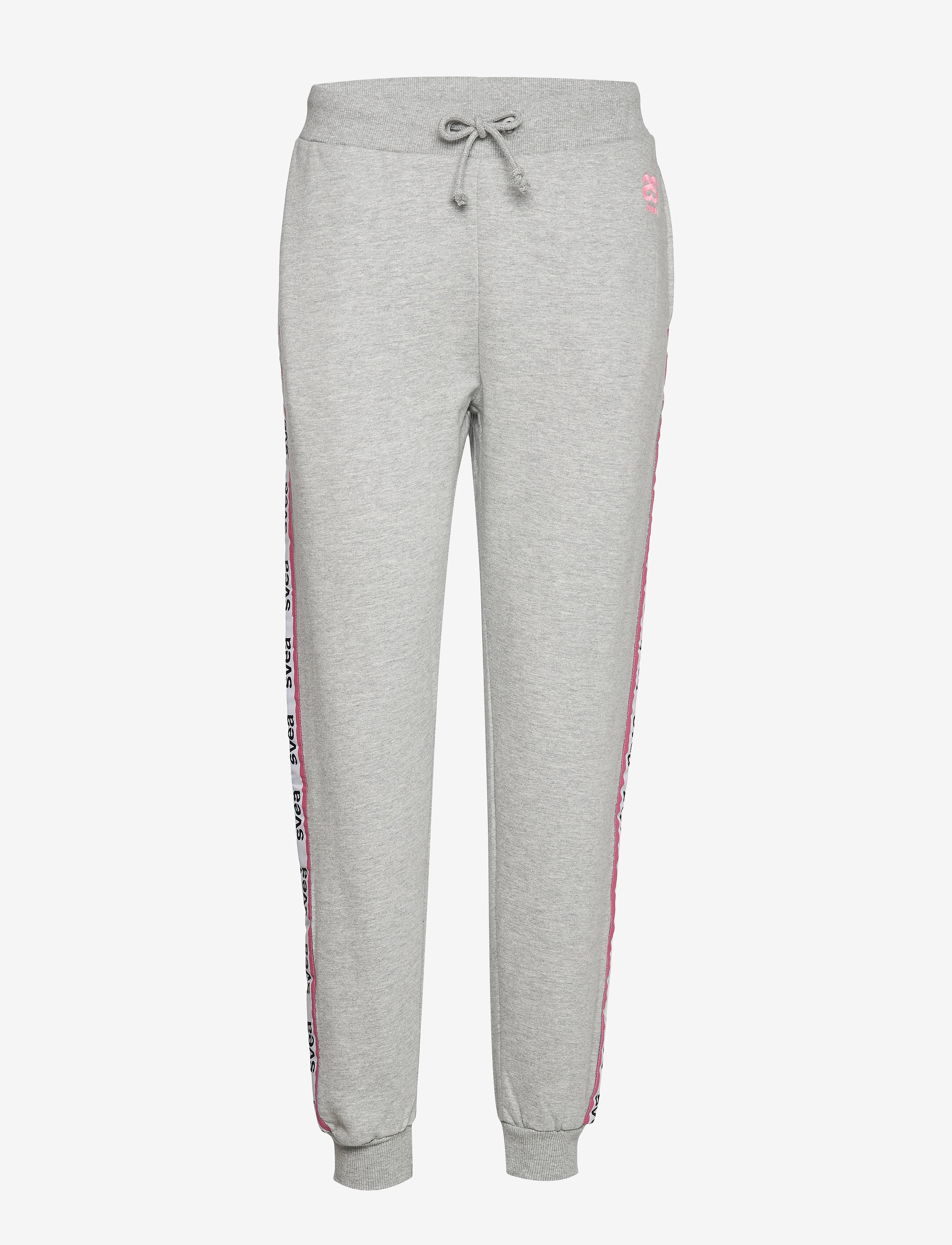 Svea - SVEA WOVEN LOGO TAPE SWEAT PANTS - grey melange - 0
