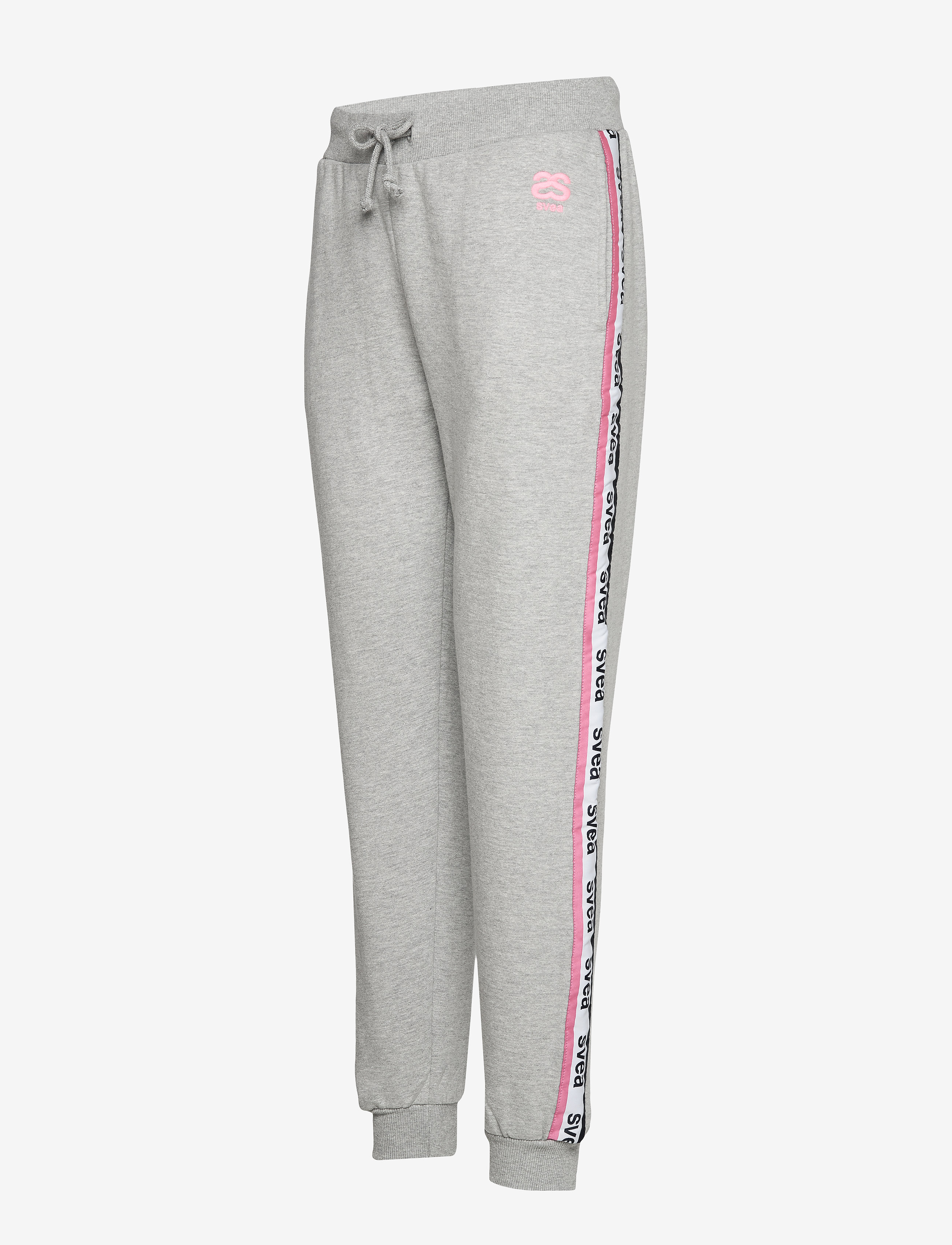 Svea - SVEA WOVEN LOGO TAPE SWEAT PANTS - grey melange - 2