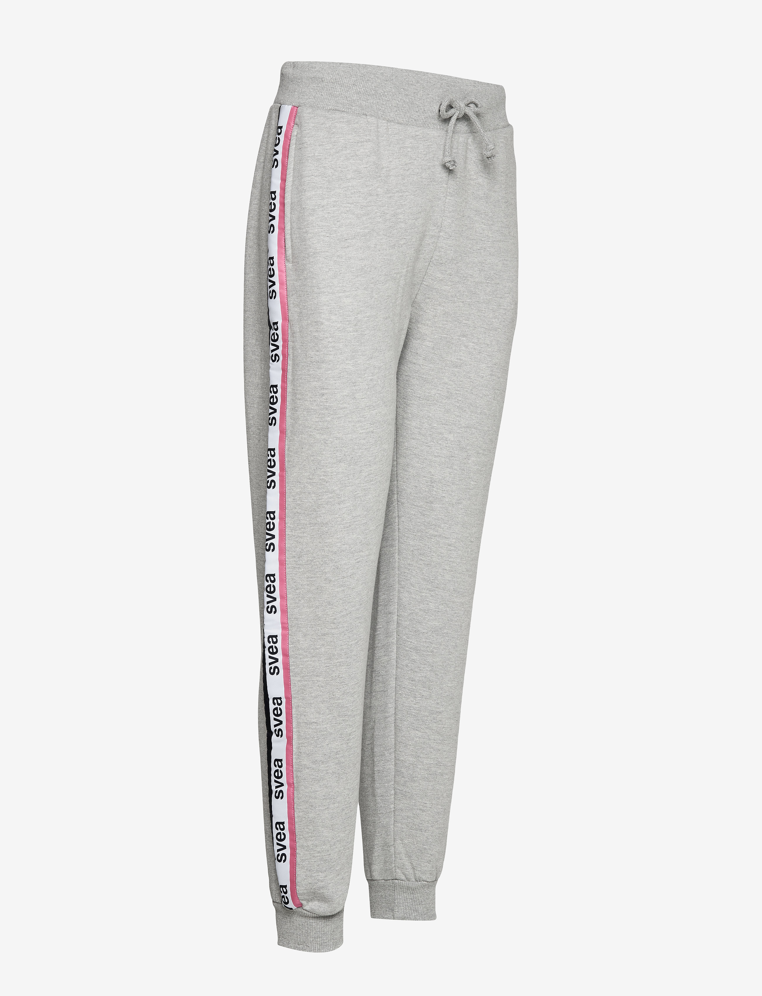 Svea - SVEA WOVEN LOGO TAPE SWEAT PANTS - grey melange - 3