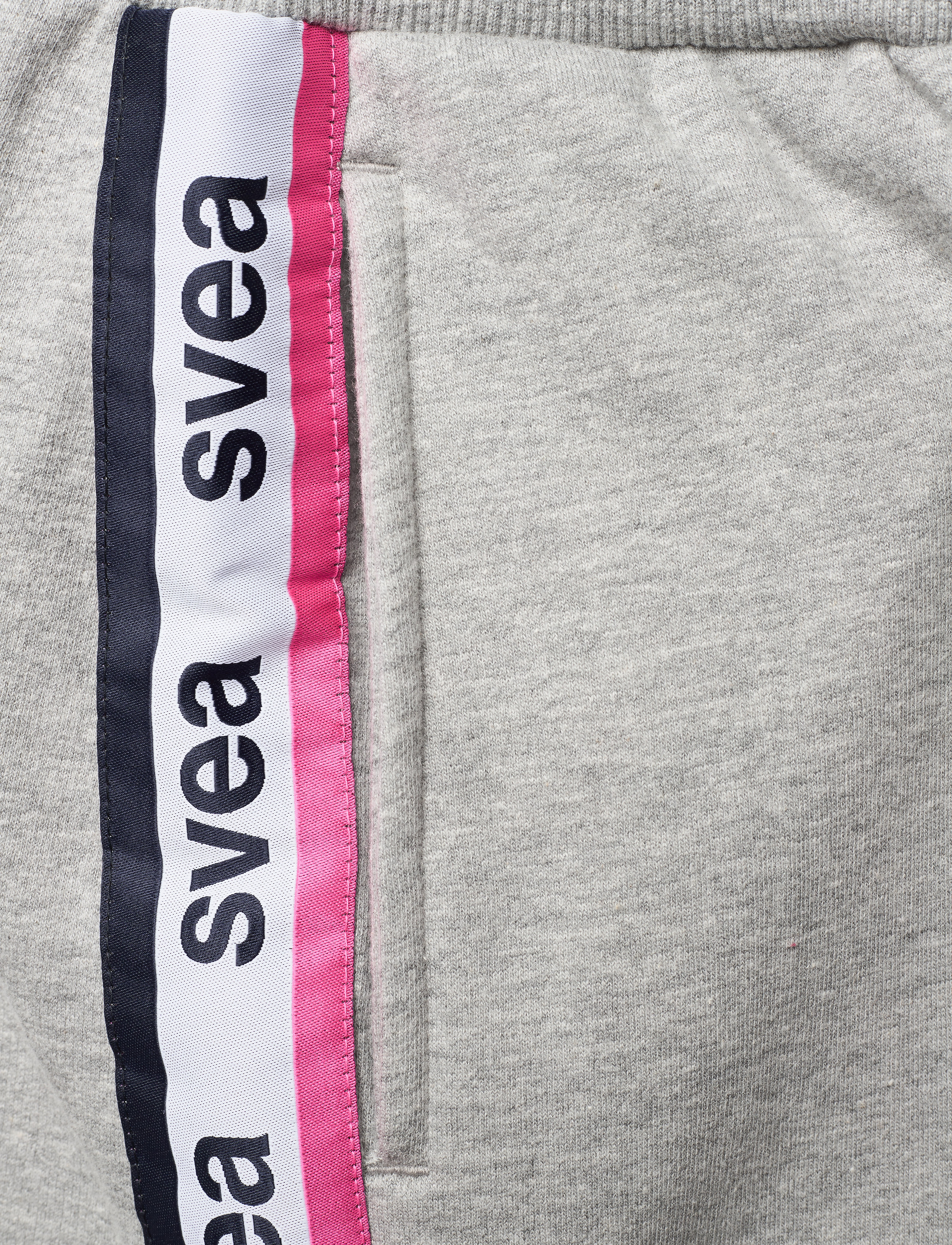 Svea - SVEA WOVEN LOGO TAPE SWEAT PANTS - grey melange - 4