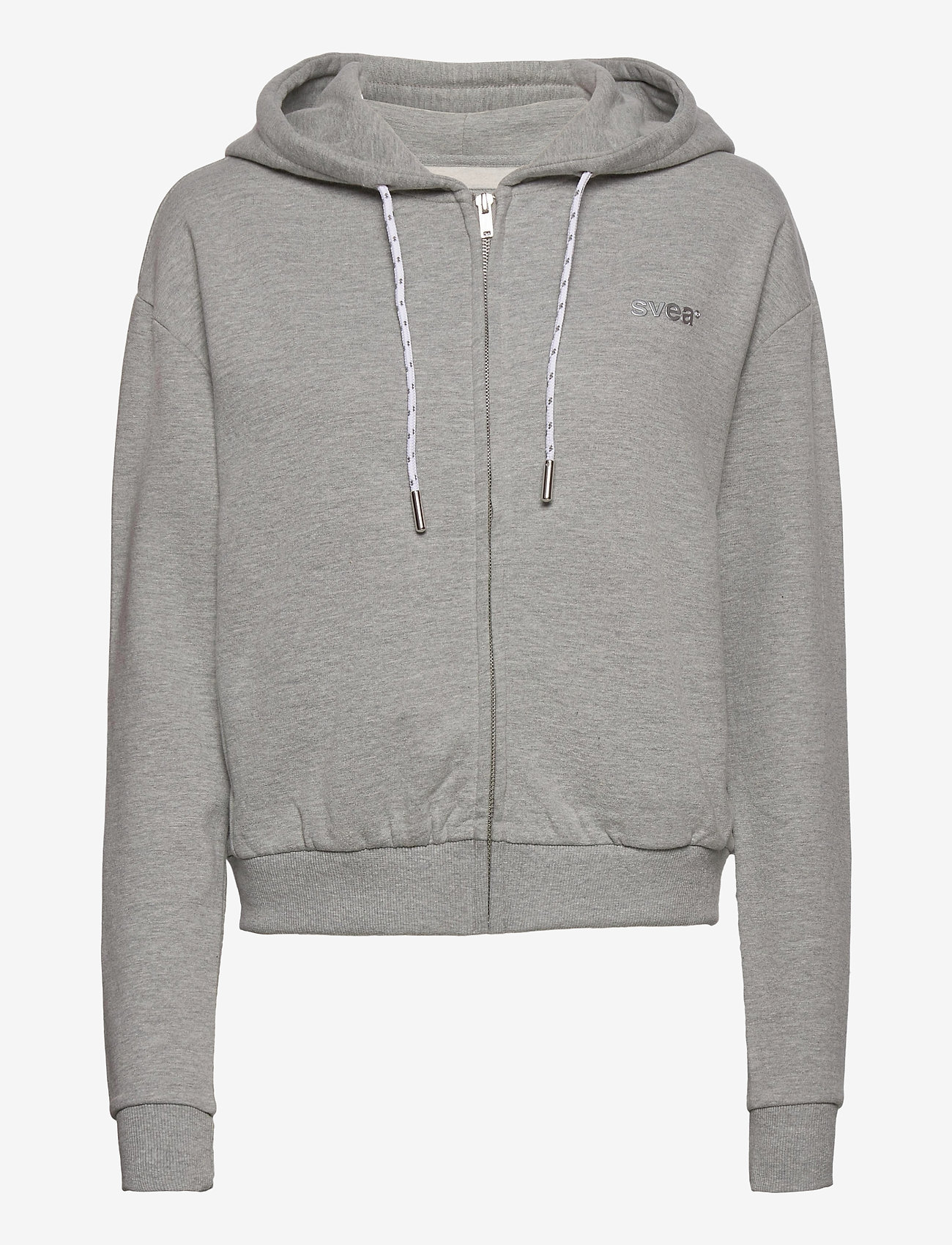 Svea - Svea Small Logo Zip Hood - grey melange - 0