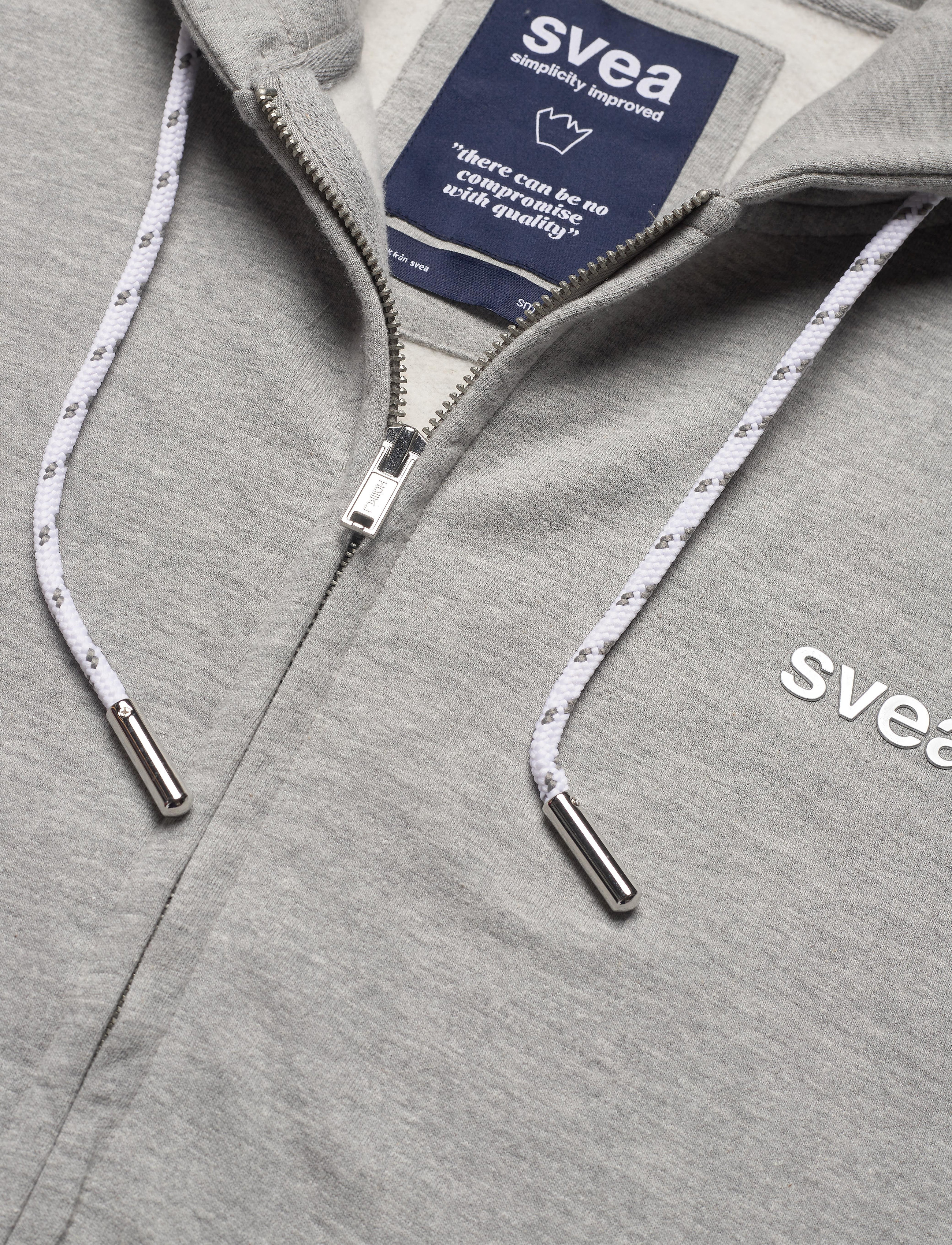 Svea - Svea Small Logo Zip Hood - grey melange - 2