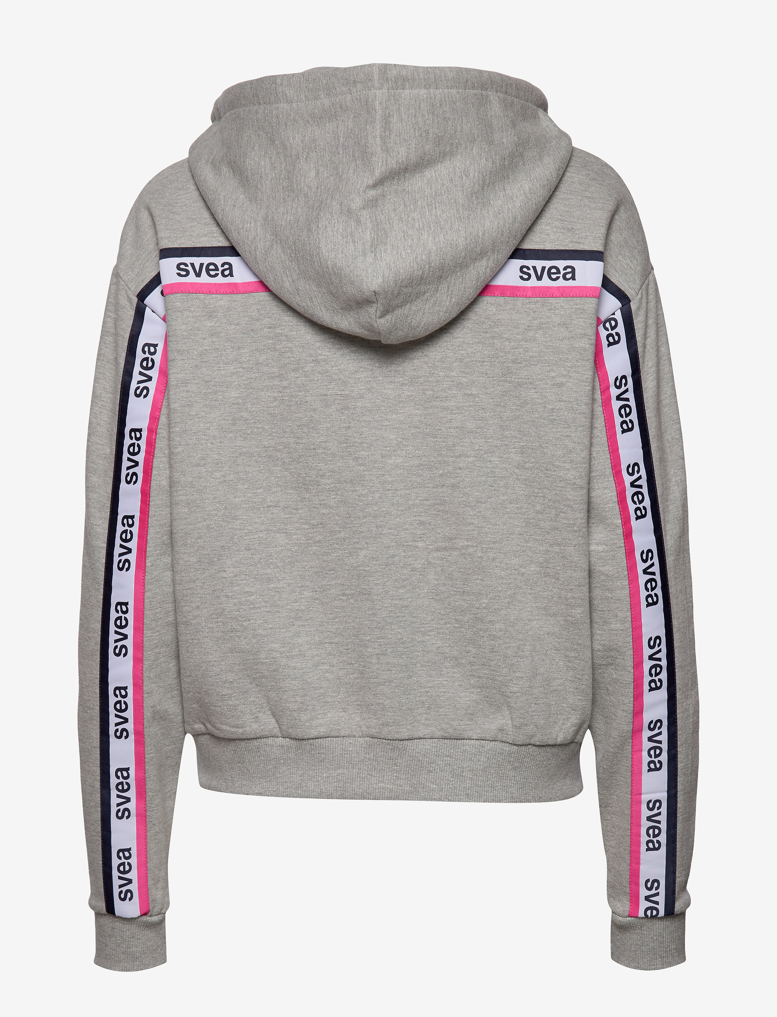 Svea - SVEA WOVEN LOGO TAPE ZIP HOOD - grey melange - 1