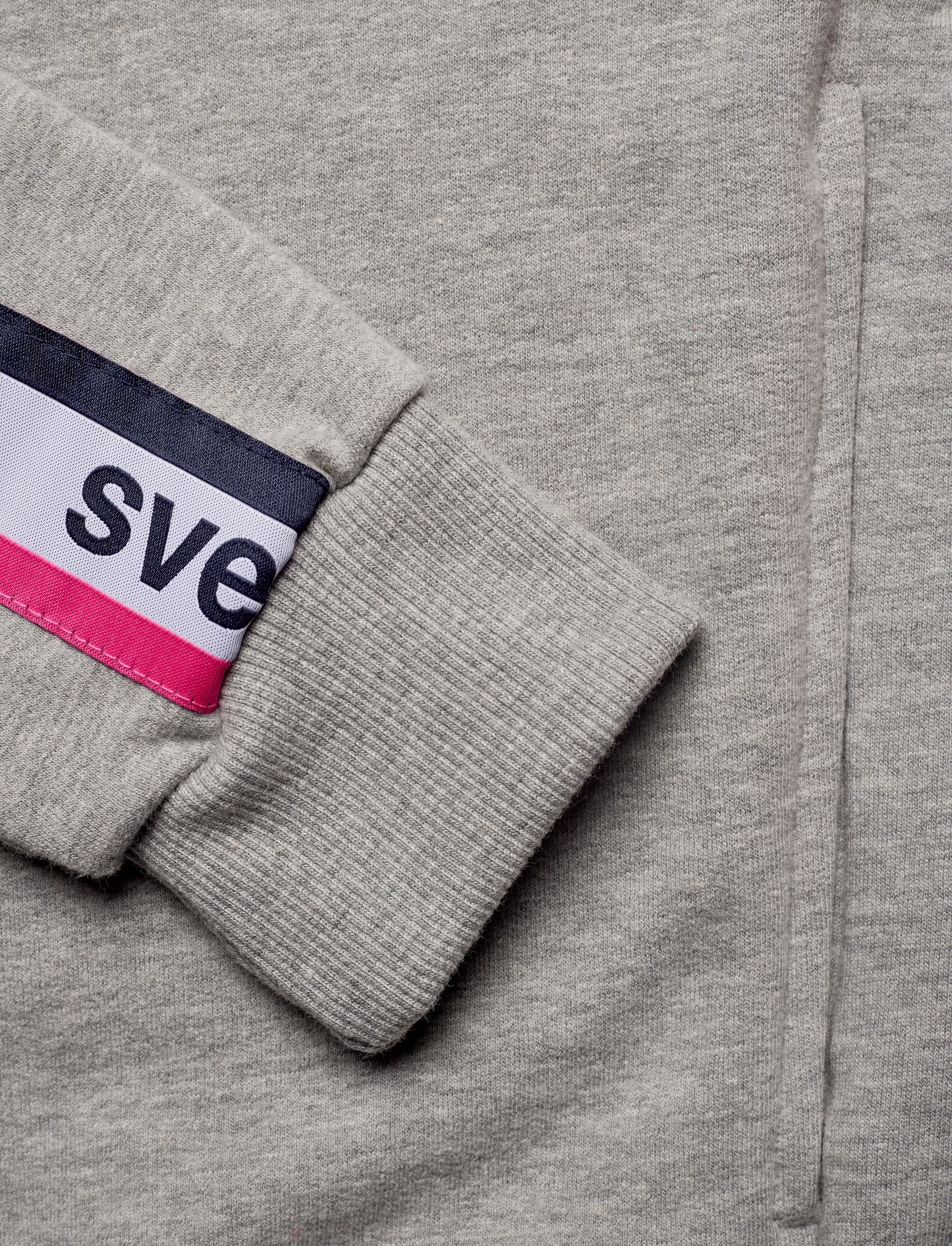 Svea - SVEA WOVEN LOGO TAPE ZIP HOOD - grey melange - 3