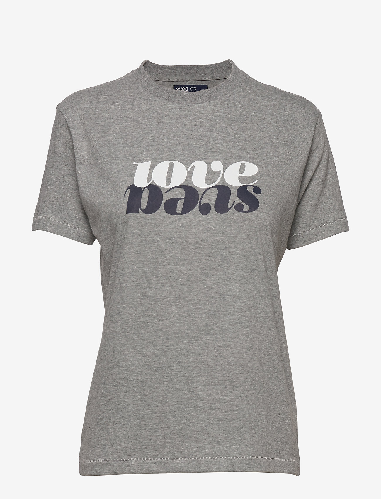 Svea - Svea Printed Love Tee - t-shirts - grey melange - 0