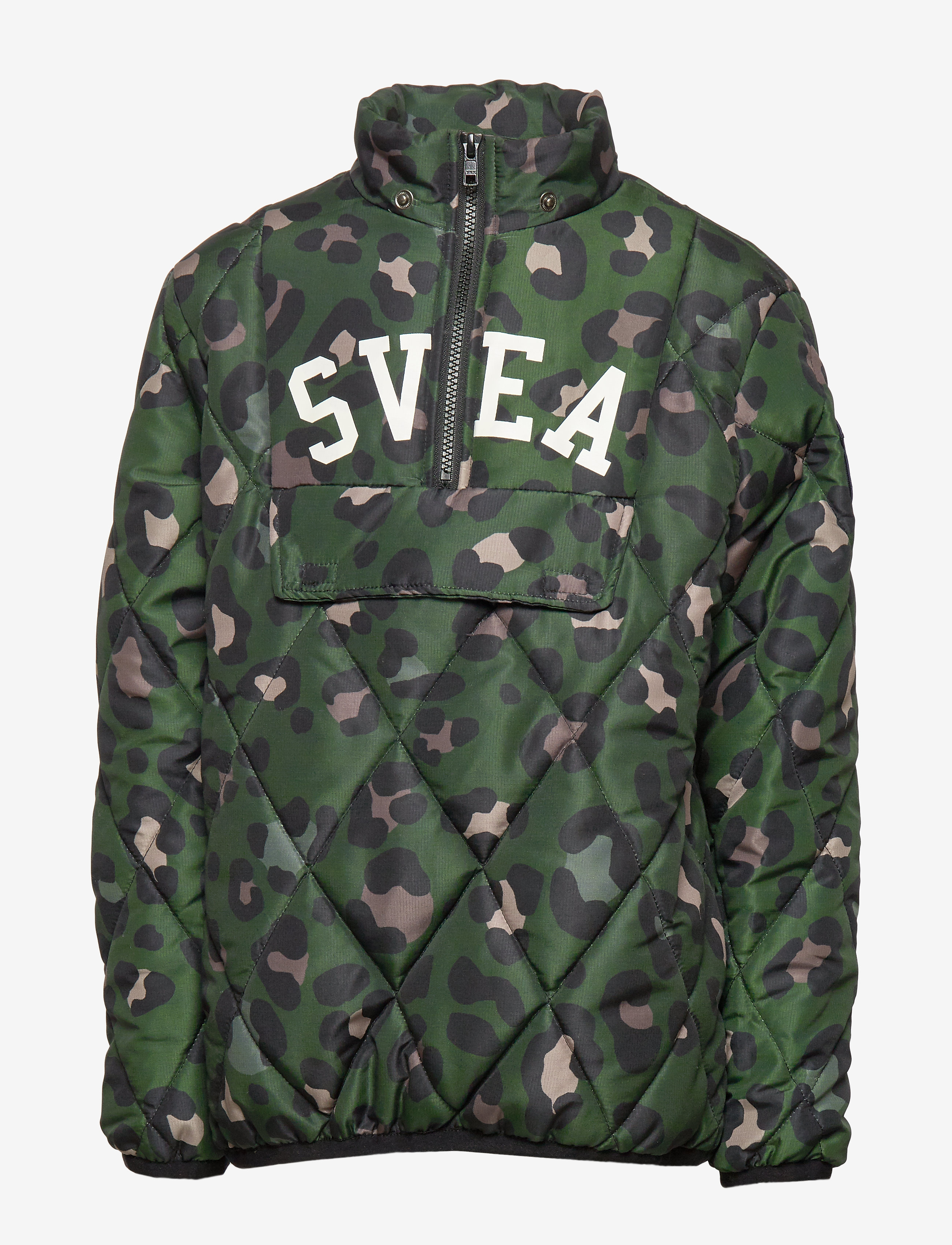 Svea - K. Quilted Anorak Hood Jacket - green leo - 2