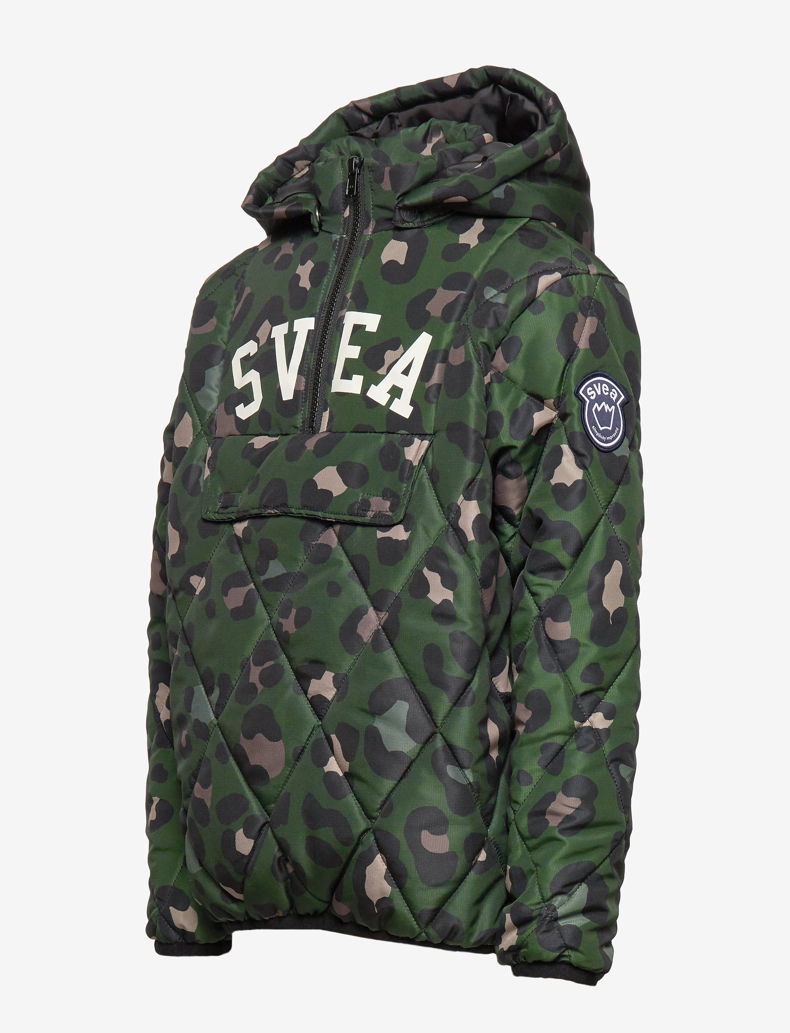 Svea - K. Quilted Anorak Hood Jacket - green leo - 4