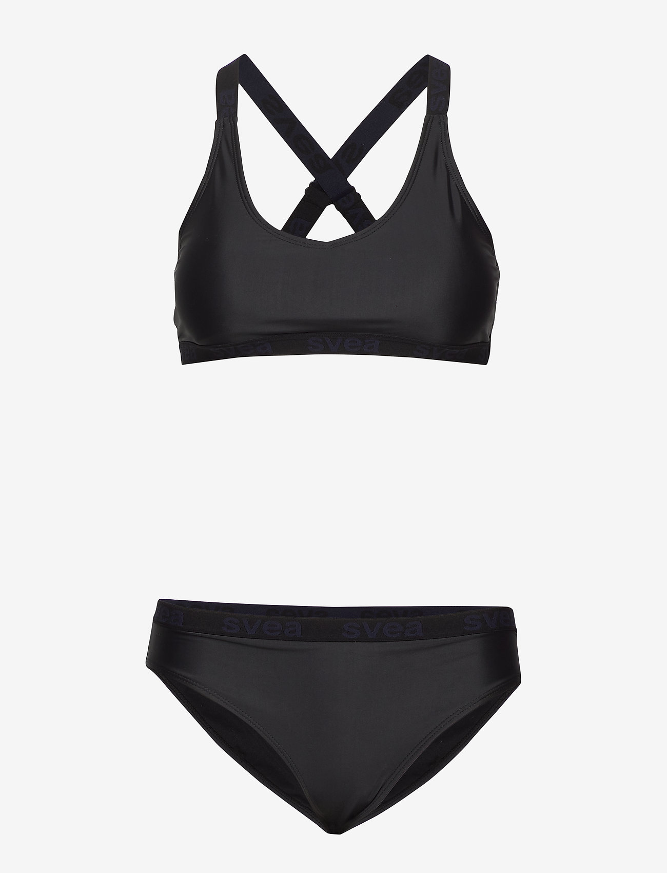 Svea - W. Logo Cross Strap Bikini - black - 0