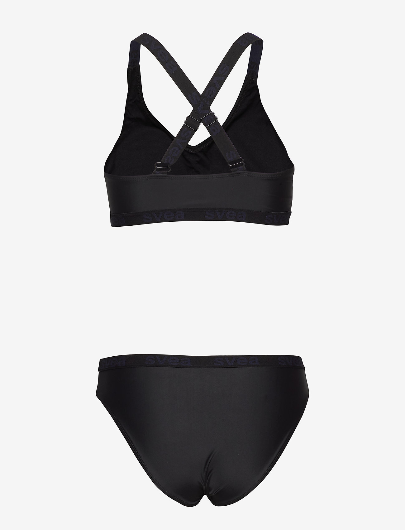 Svea - W. Logo Cross Strap Bikini - black - 1