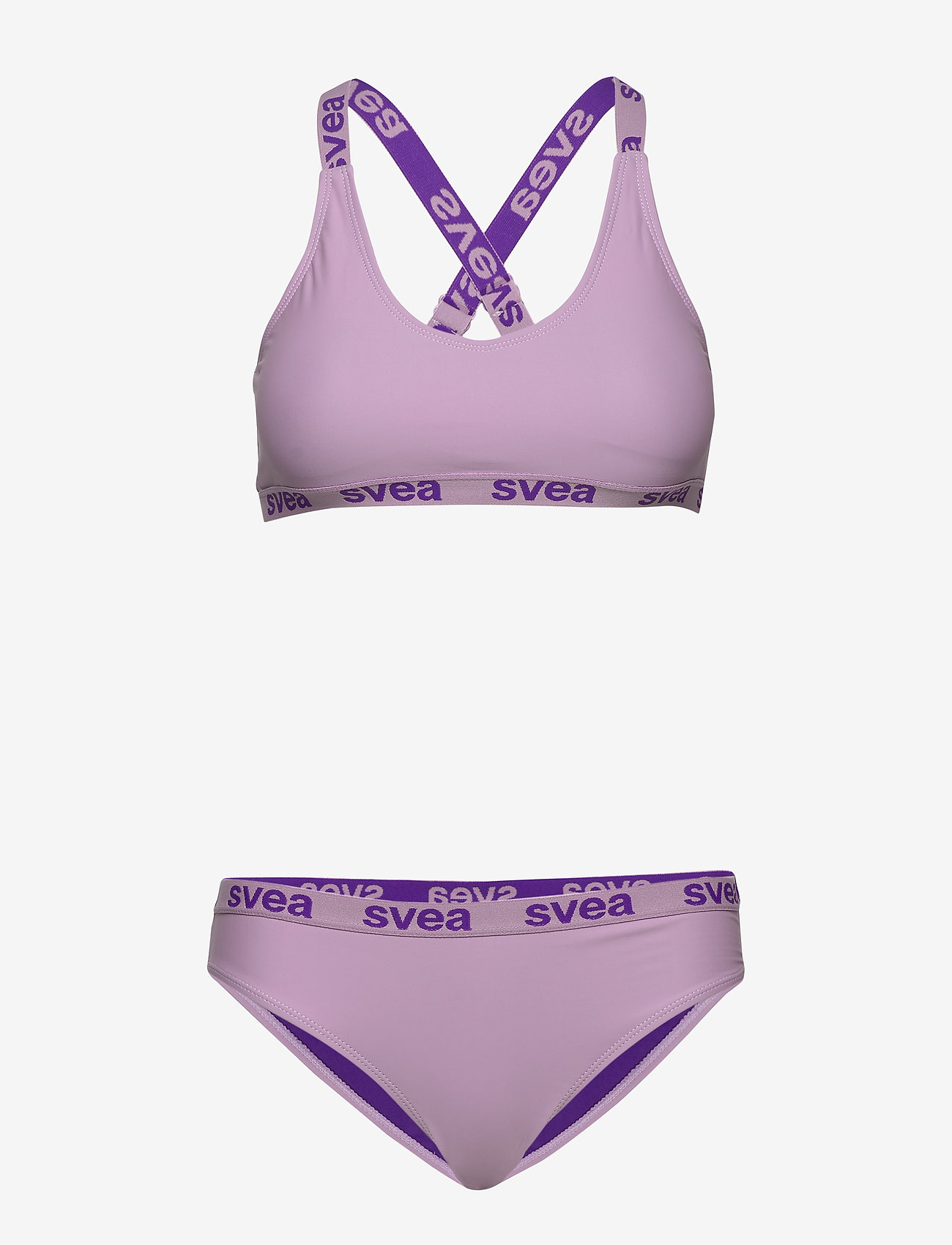 Svea - W. Logo Cross Strap Bikini - soft lilac - 1