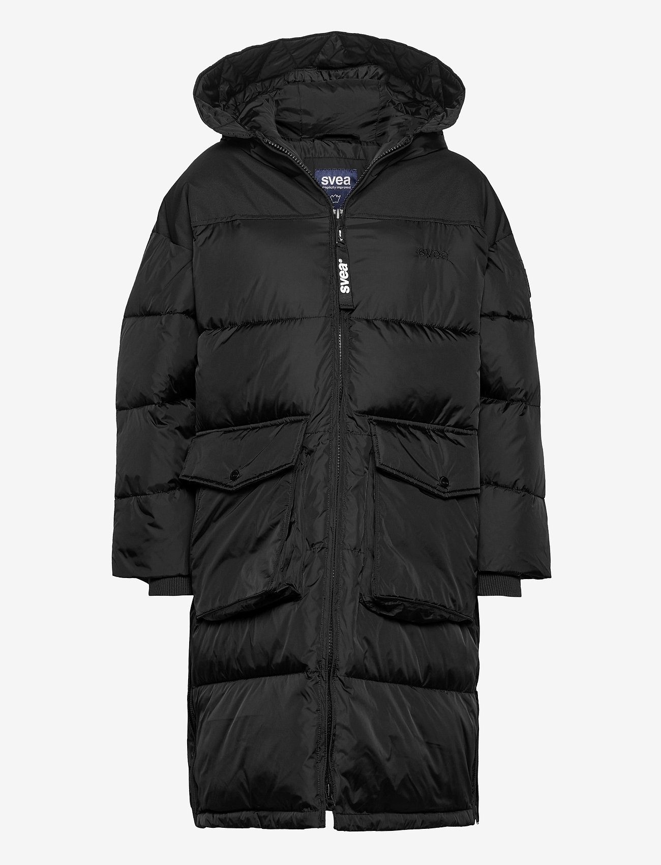 Svea - W. Comfy Puffer Coat - pitkät talvitakit - black - 0