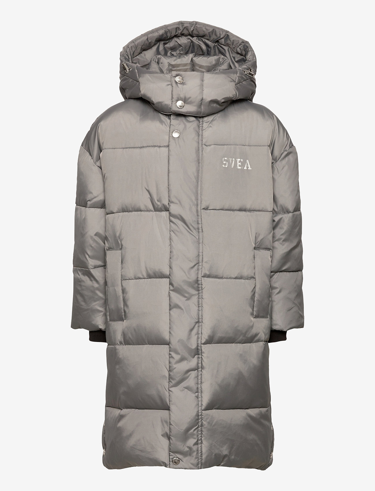 Svea - K. Long Puffer Coat - silver grey - 1