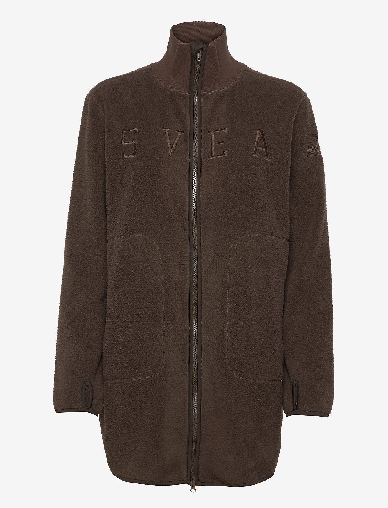 Svea - W. Long Pile Zip Sweat - brownie bit - 0