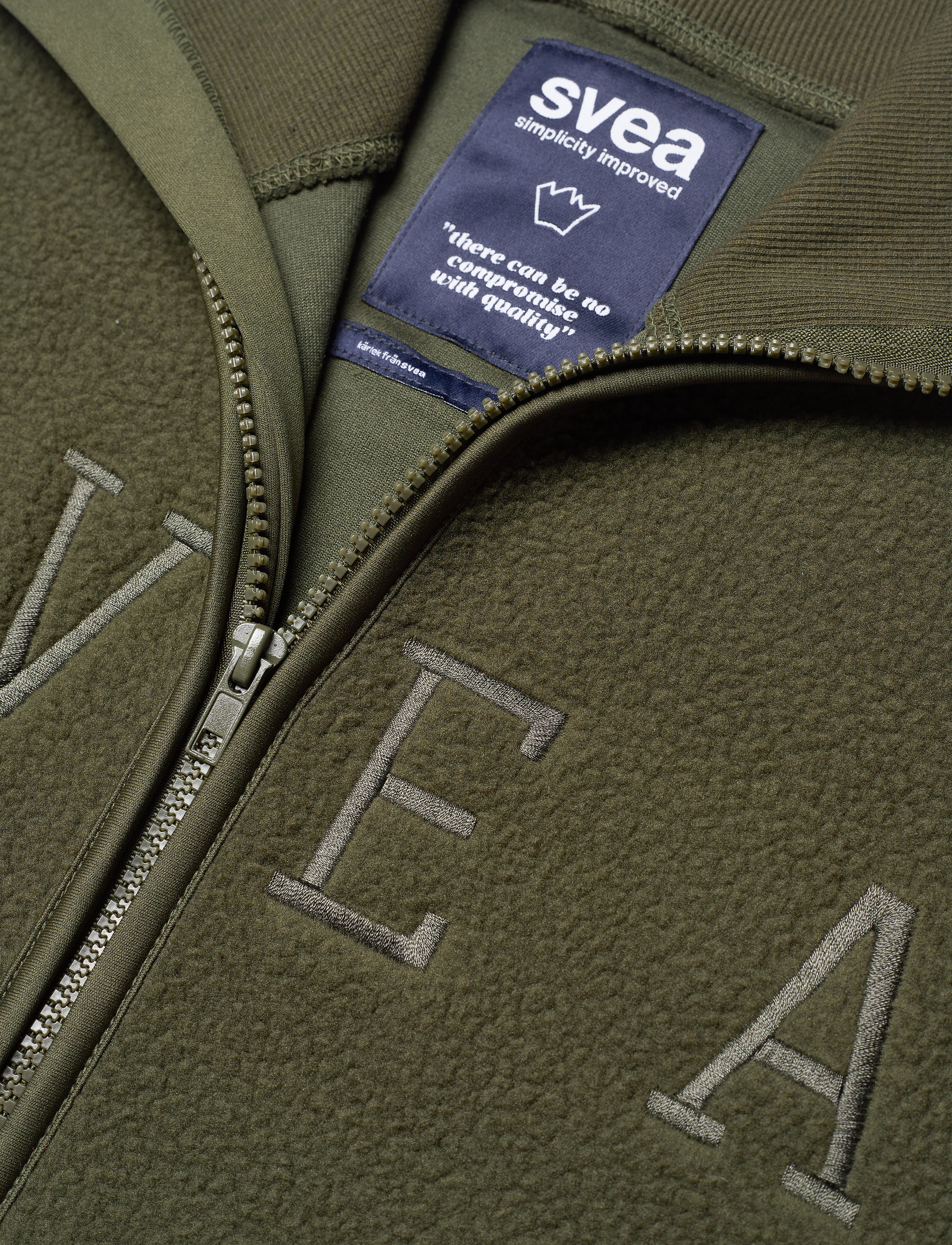 Svea - W. Long Pile Zip Sweat - dark army - 2