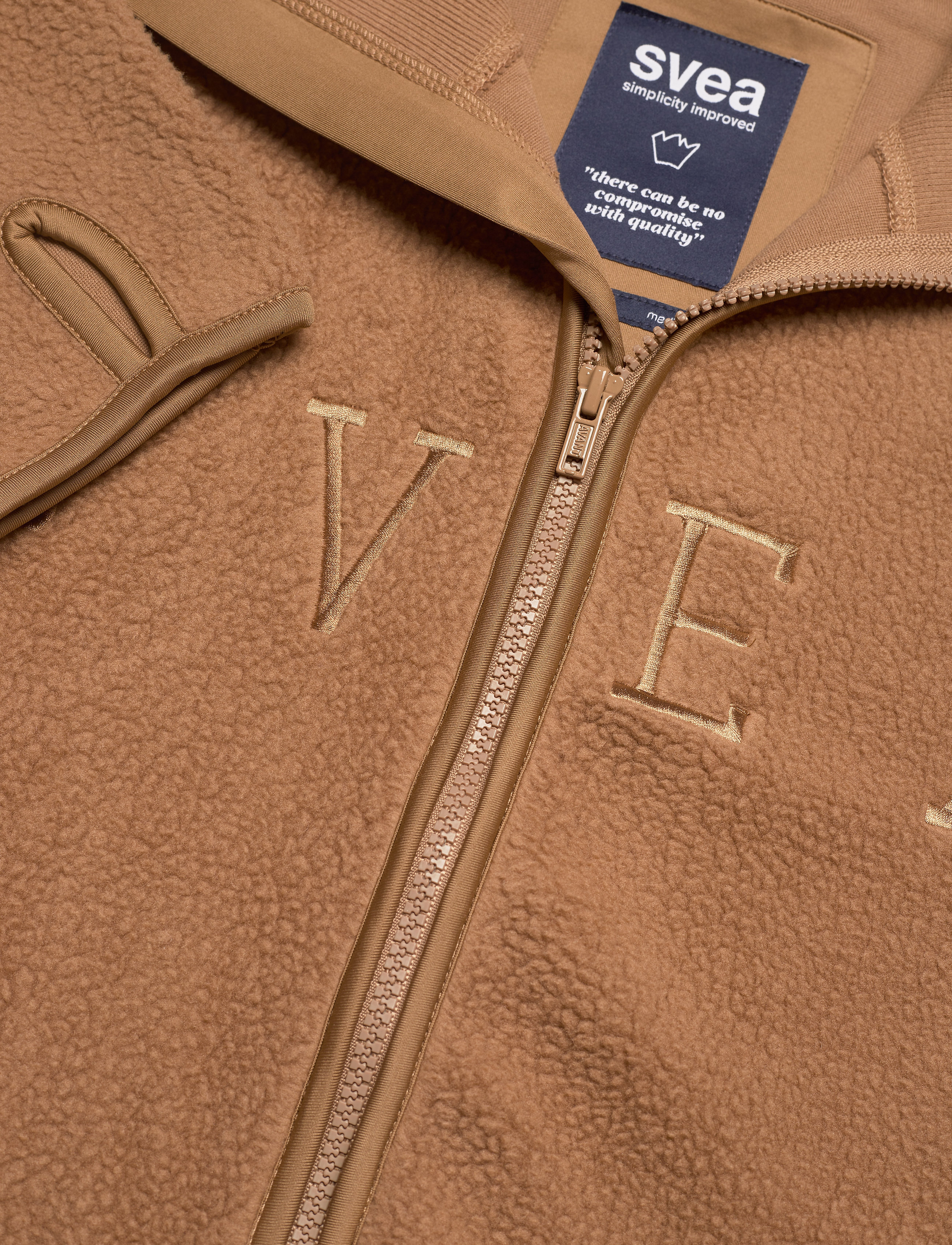 Svea - M. Pile Turtle Zip Sweat - camel - 2