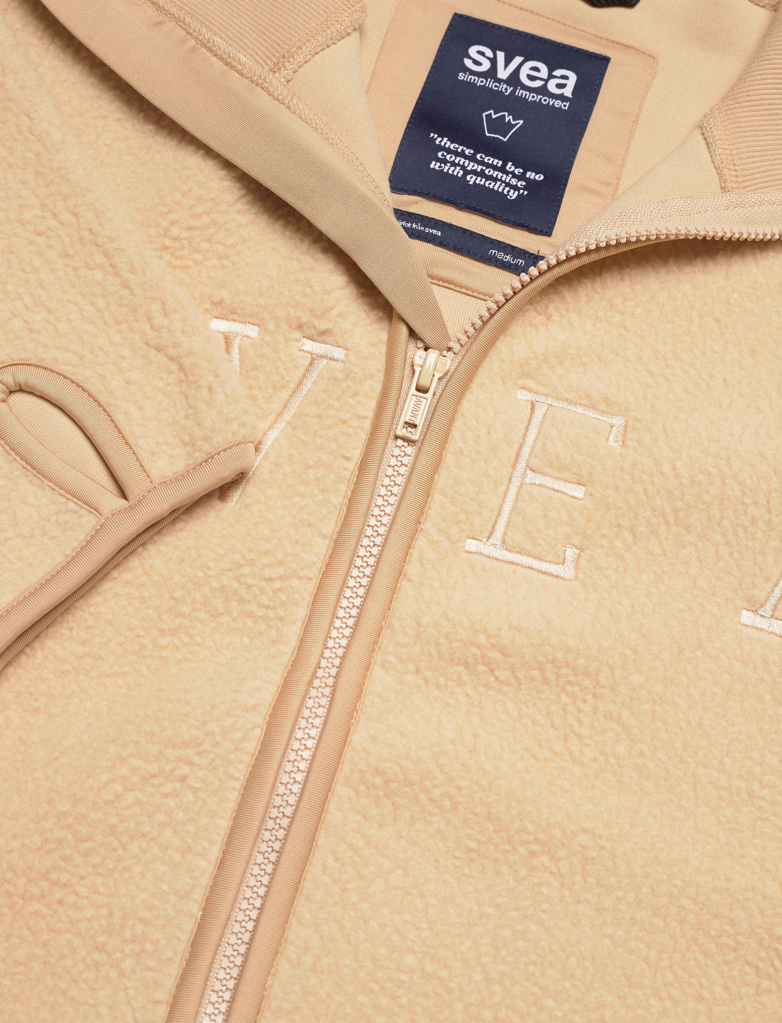 Svea - M. Pile Turtle Zip Sweat - sand - 2