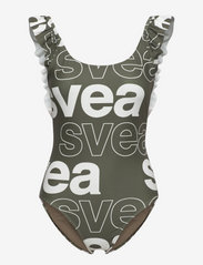 Svea - W. Ruffle Swimsuit - swimsuits - dark army - 0
