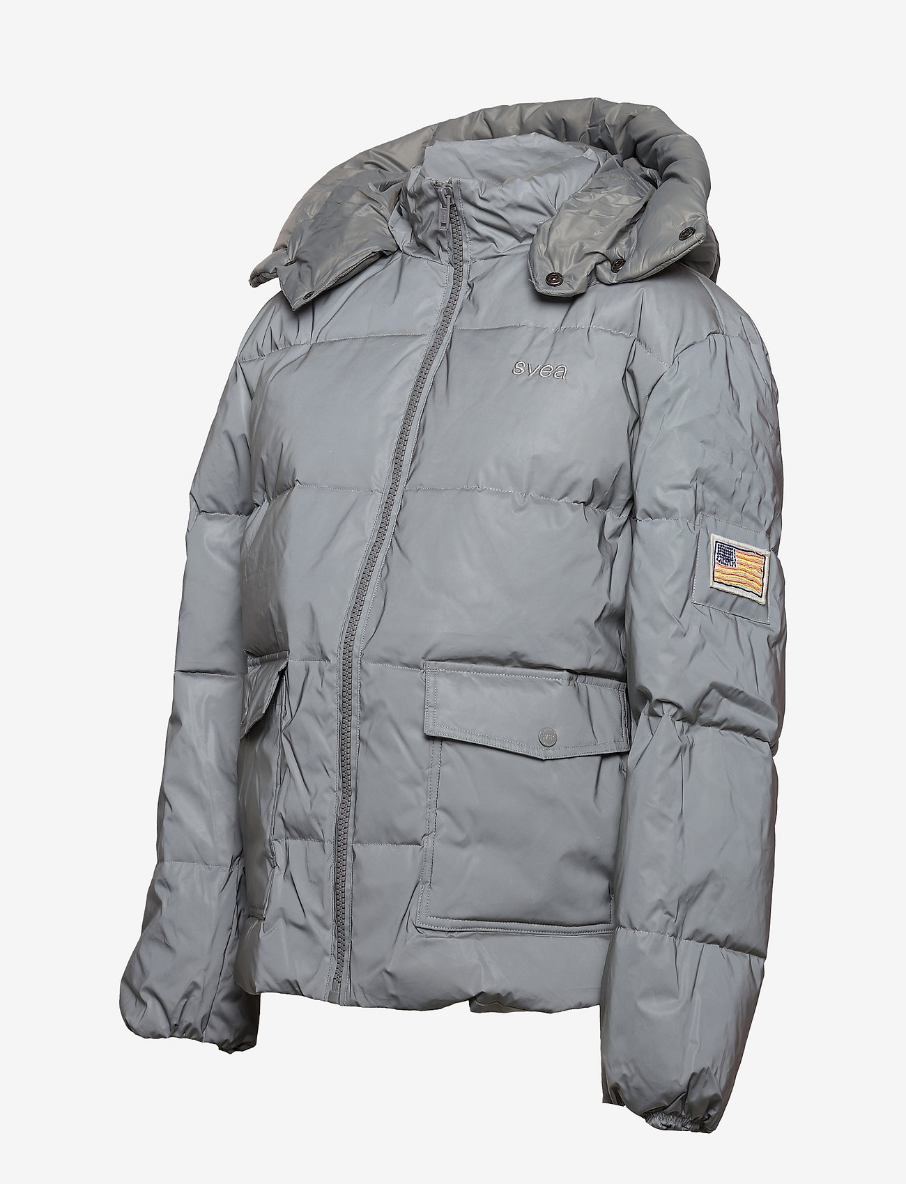 Svea - W. Hooded Reflective Puffer Jacket - silver - 2