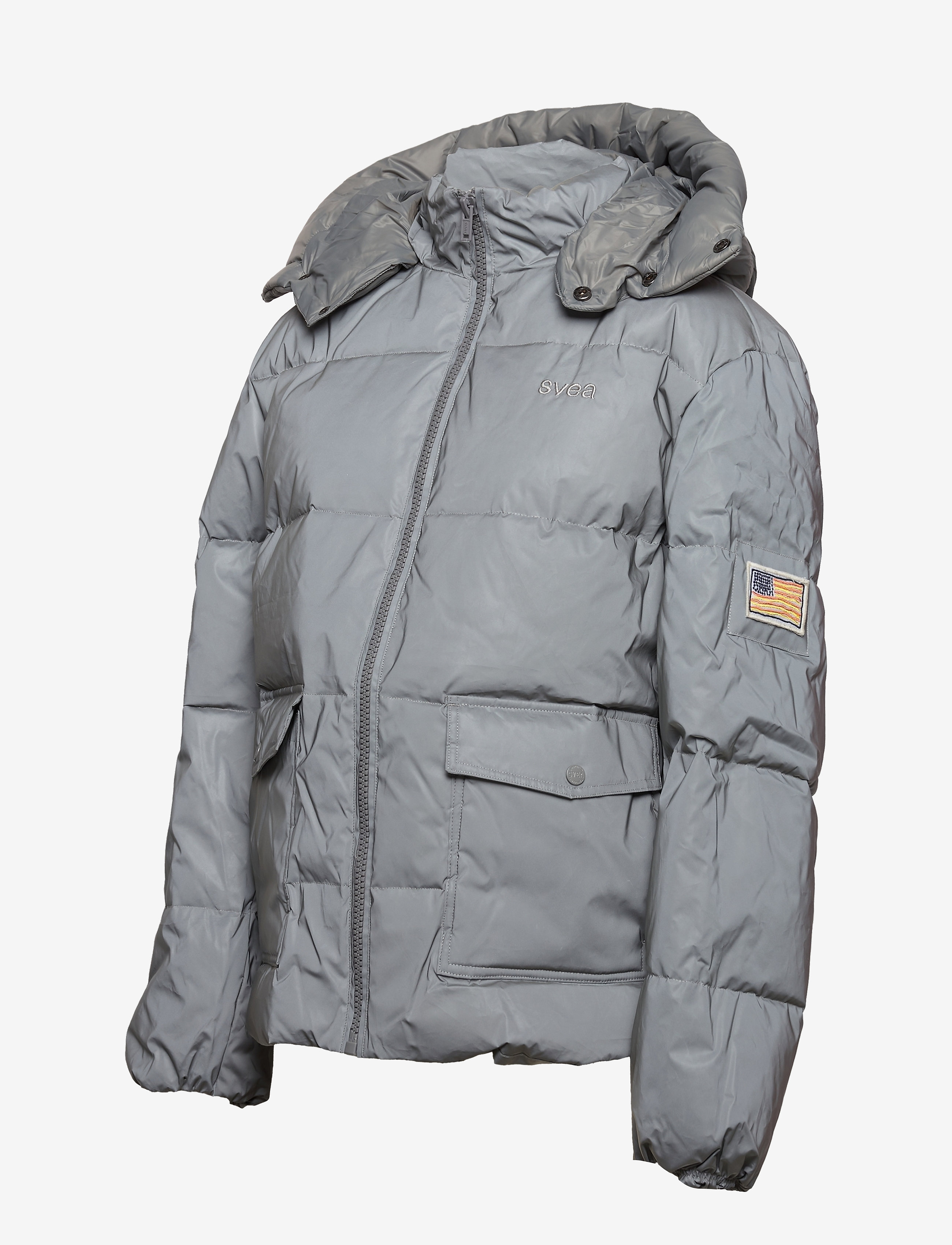 Svea - W. Hooded Reflective Puffer Jacket - silver - 2