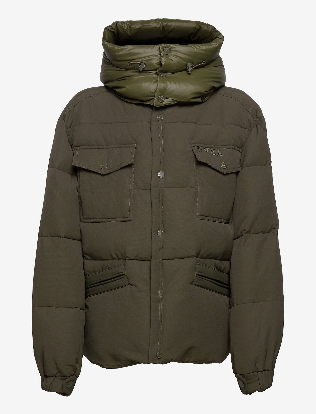 Svea - K. Chest Pocket Parka - insulated jackets - army green - 0