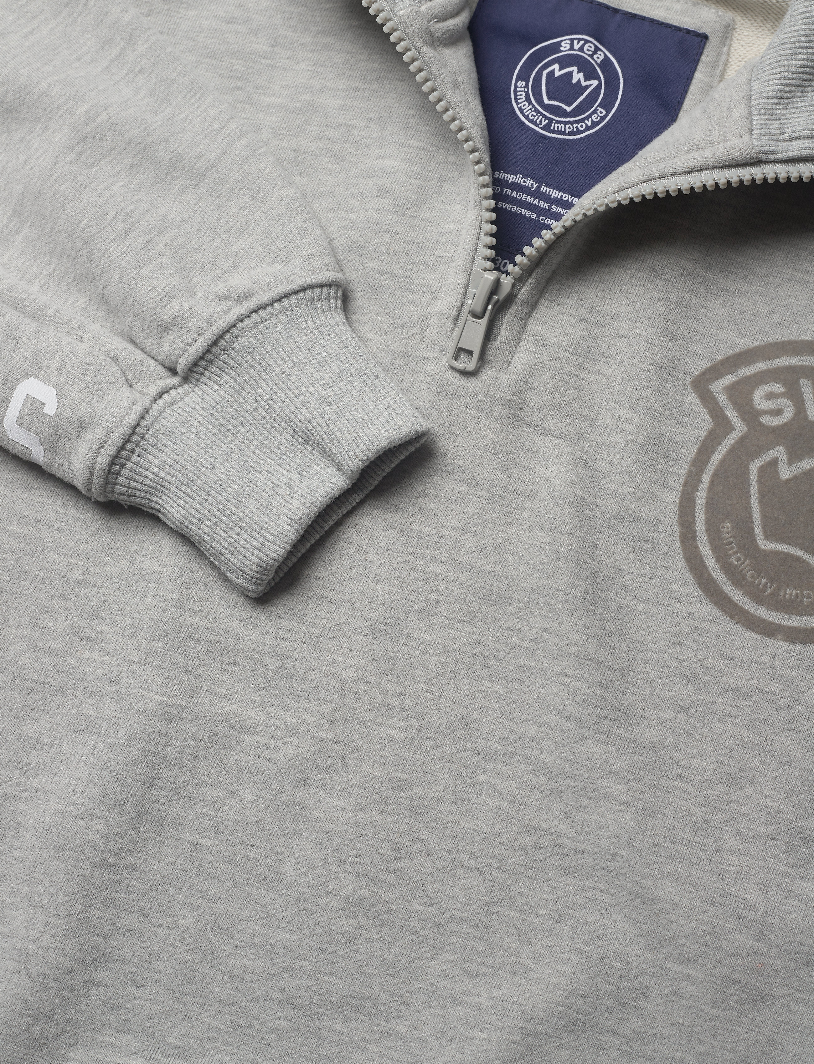 Svea - K. Half Zip Stripe Sweat - grey melange - 2