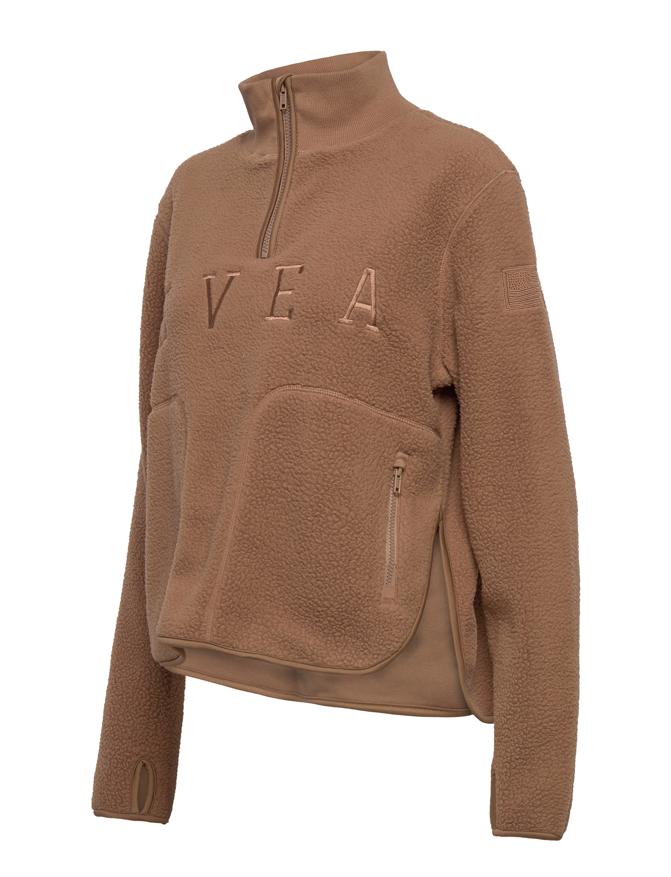 Svea - W. Half Zip Pile - camel - 2