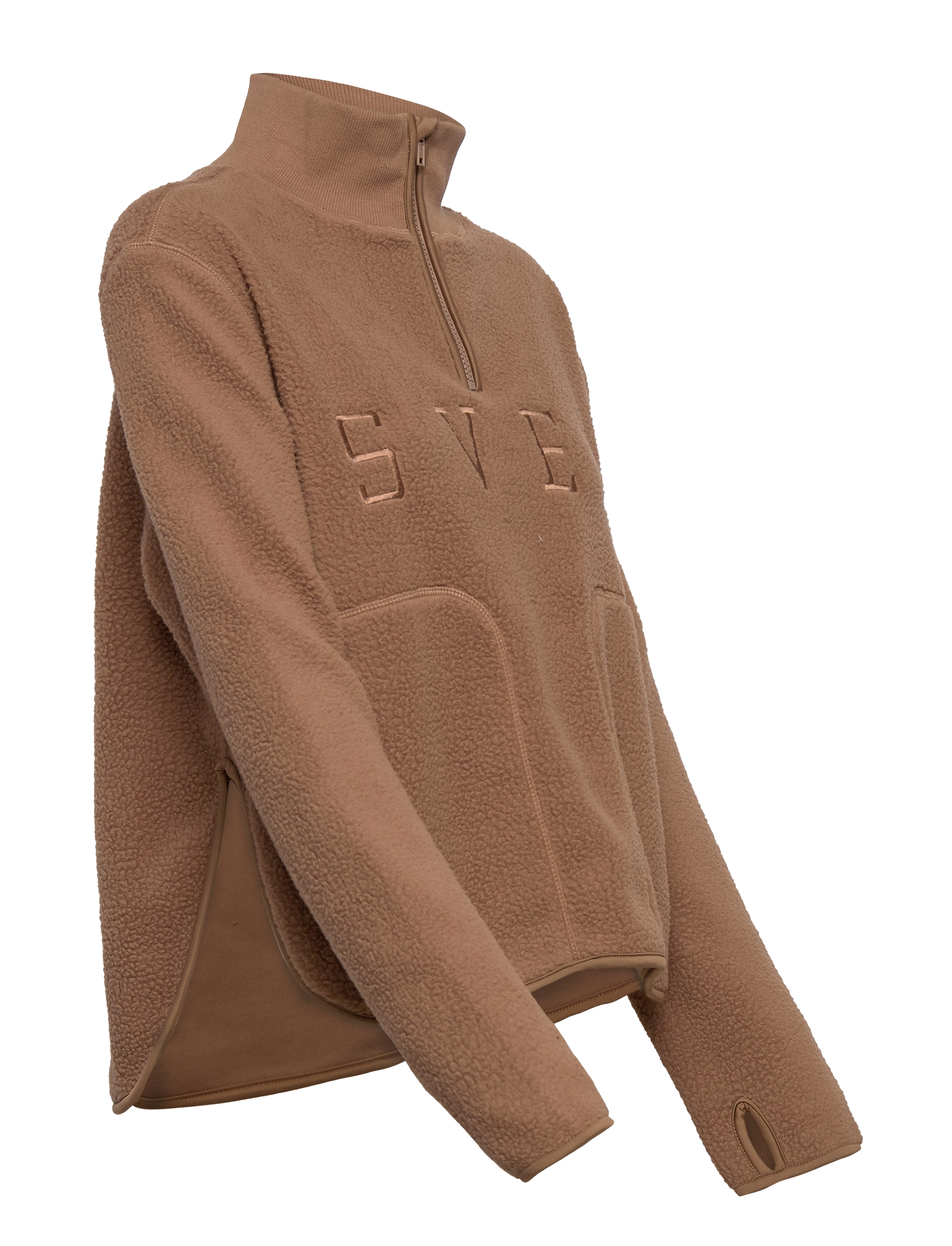 Svea - W. Half Zip Pile - camel - 3