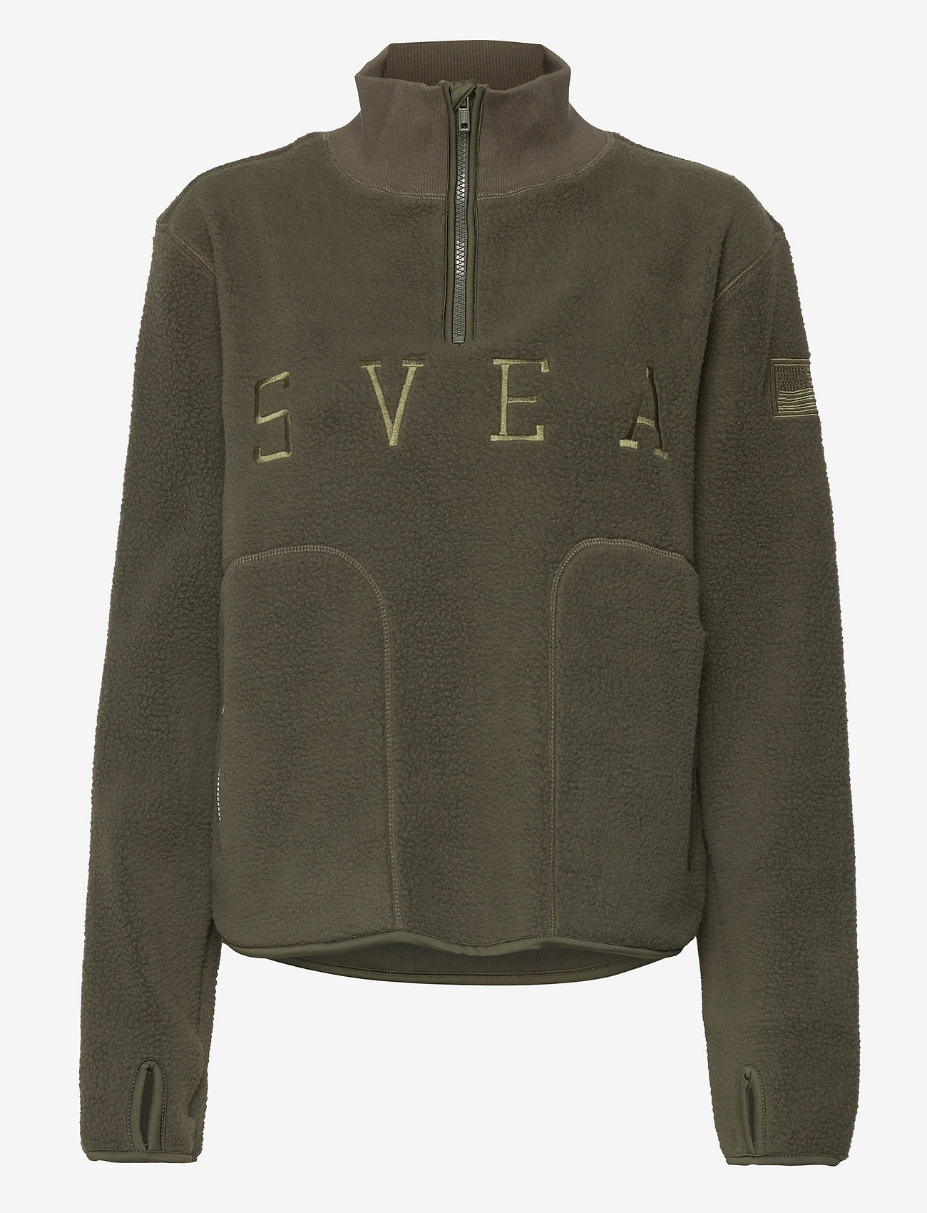 Svea - W. Half Zip Pile - dark army - 0