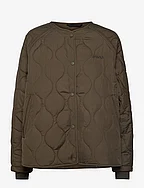 W. Mid Length Quilted Jacket - DARK ARMY