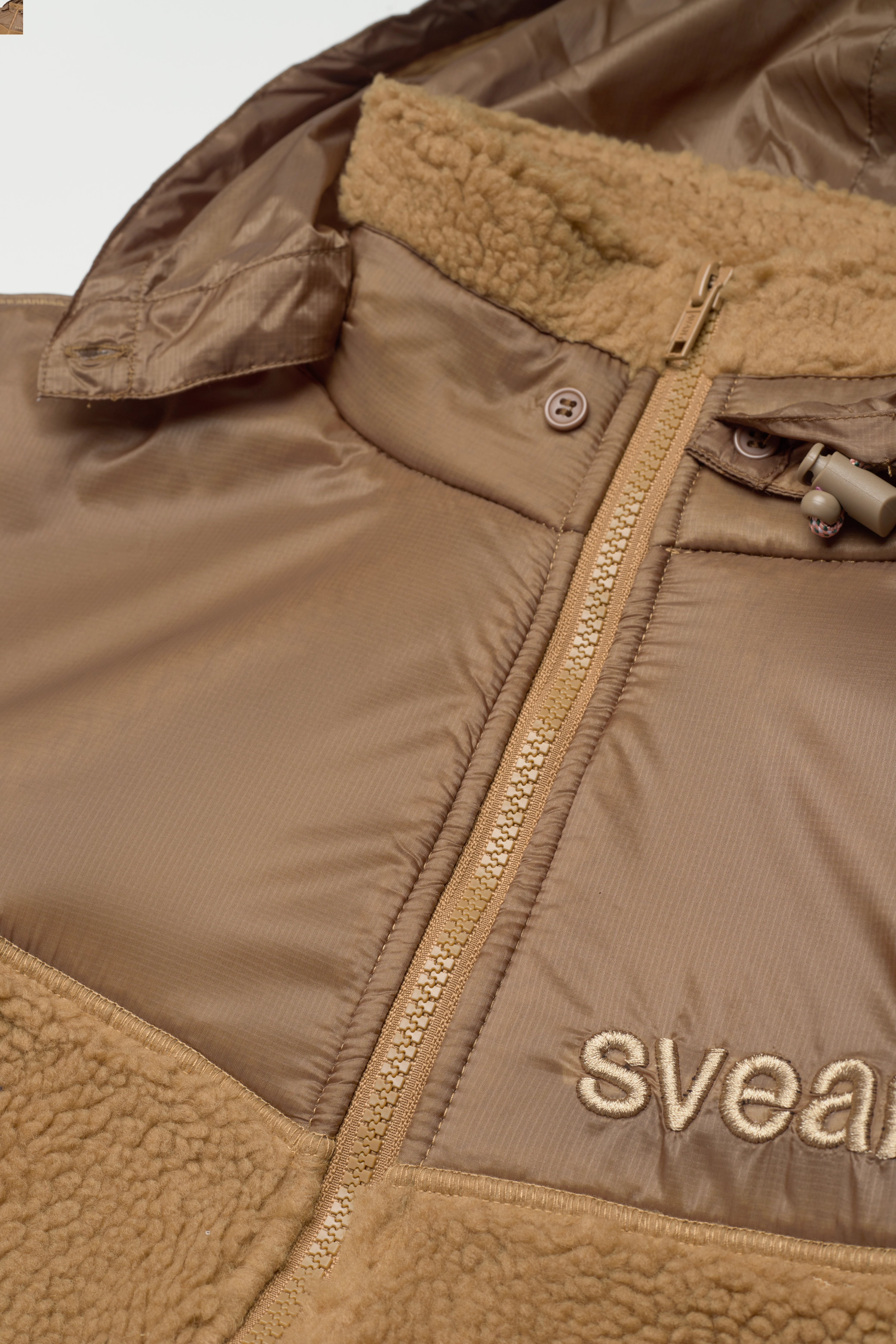 Svea - W. Teddy Pile Hood Jacket - khaki - 3