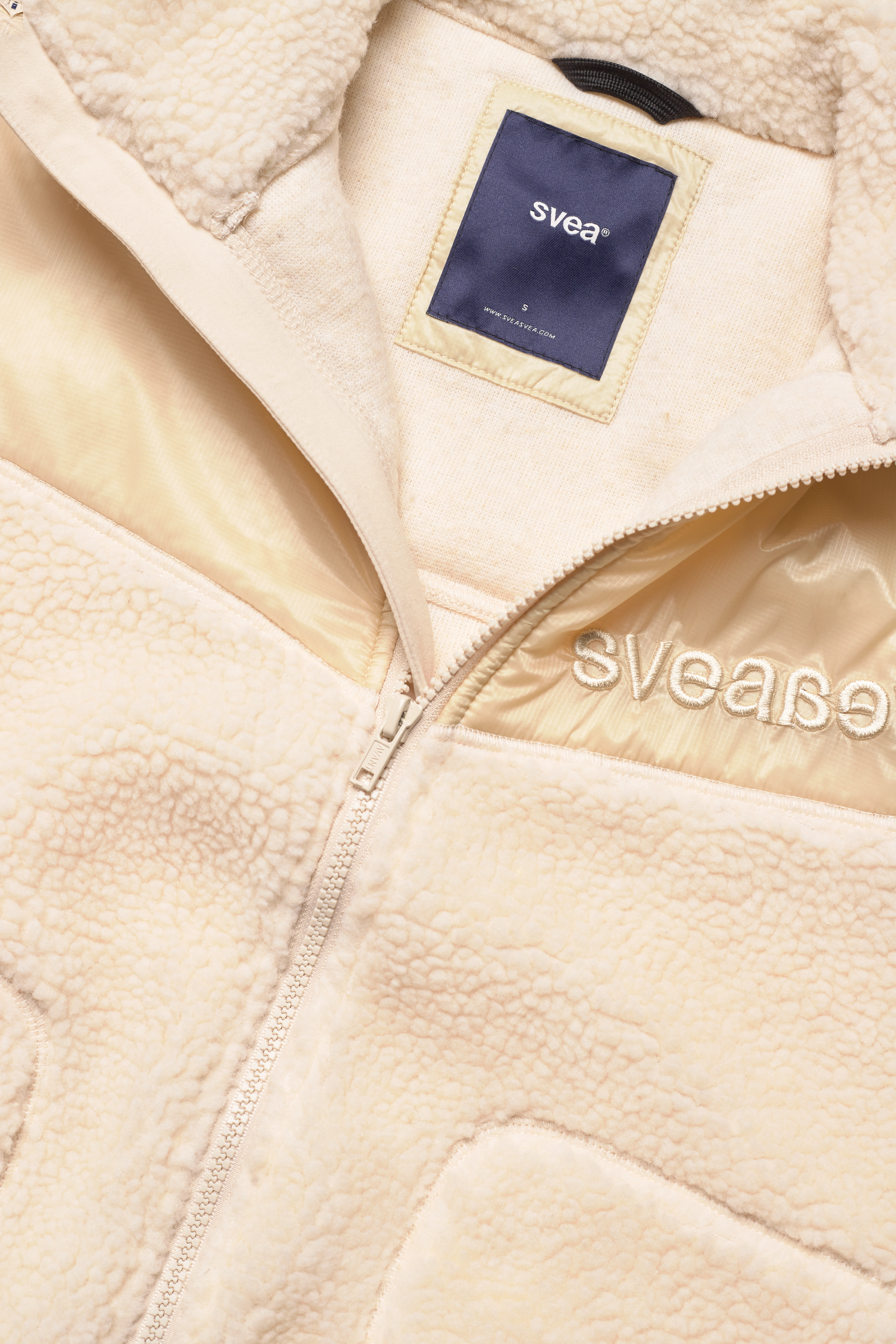 Svea - W. Teddy Pile Hood Jacket - offwhite - 2