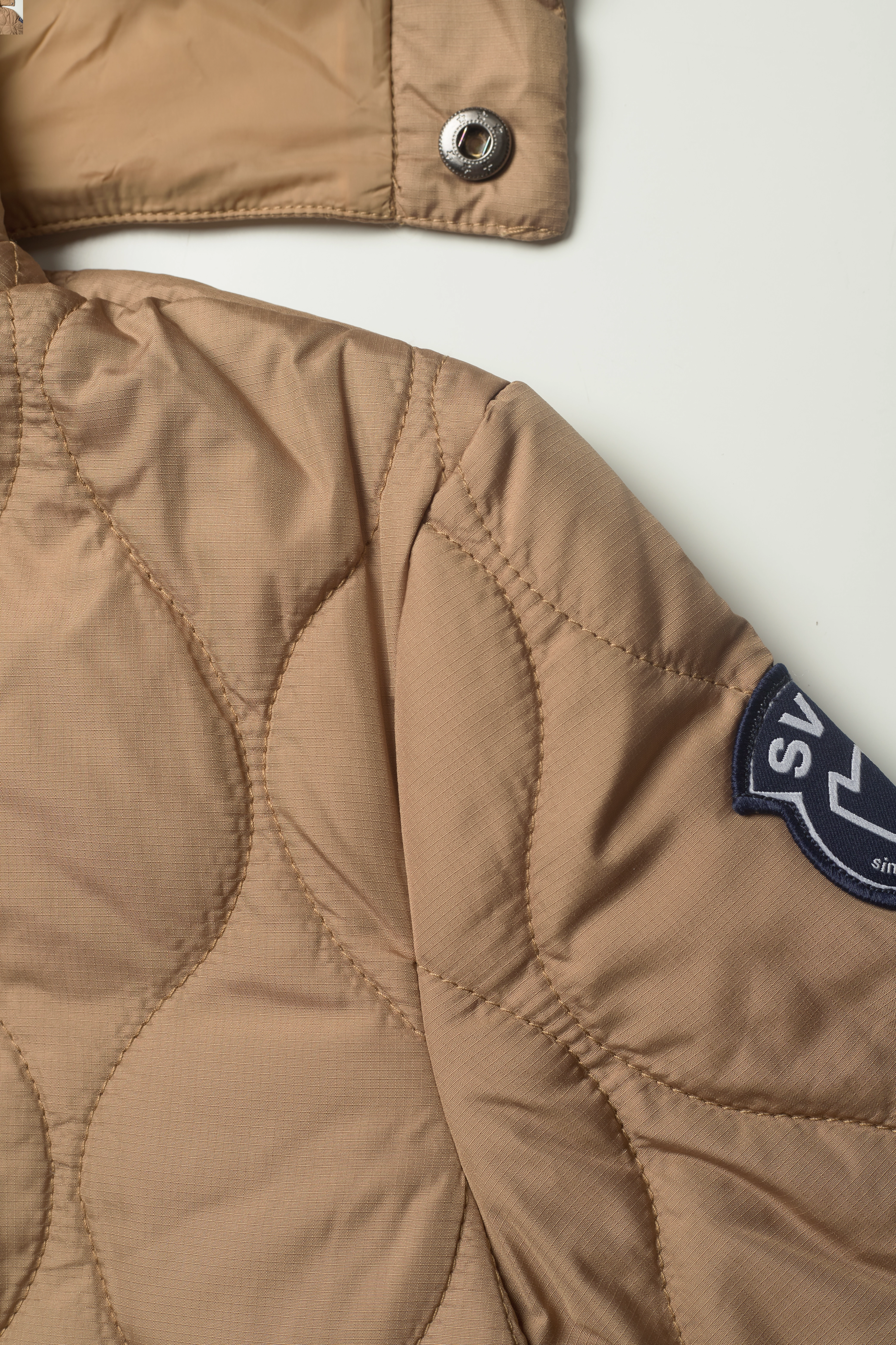 Svea - K. Quilted Long Jacket - khaki - 3