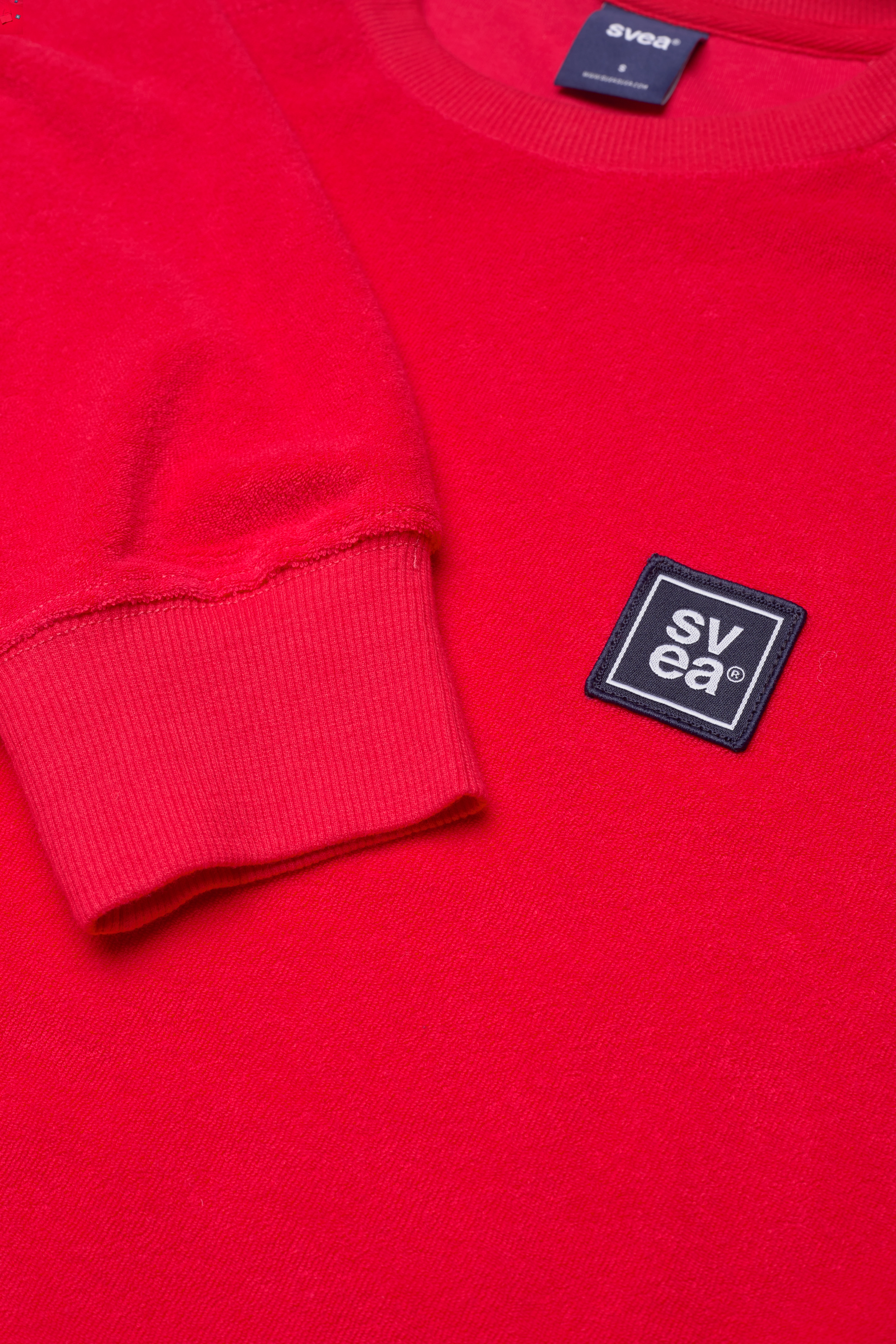 Svea - W. Terry Crew Neck - red - 2